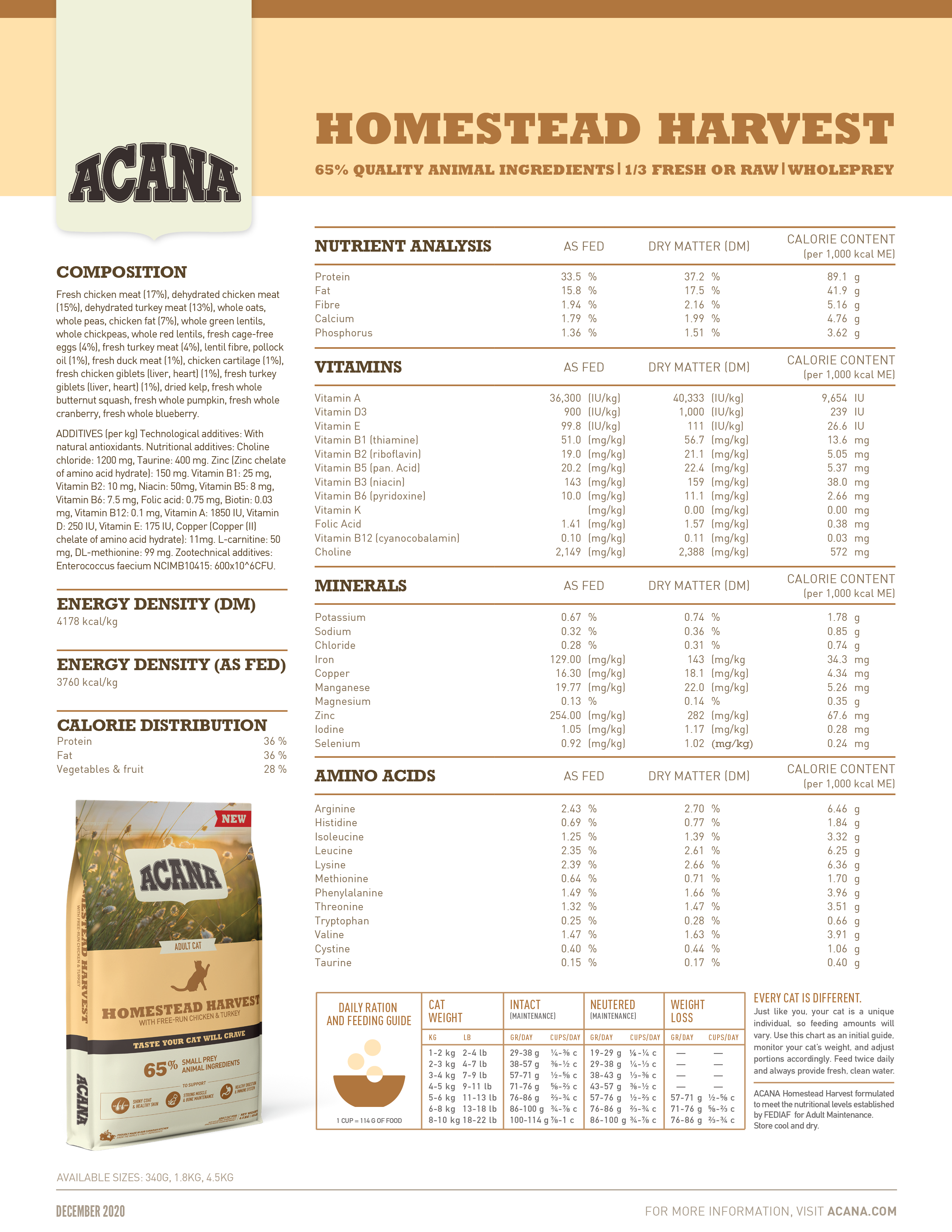 Acana Cat Classic 4.5kg Homestead Harvest Dry Cat Food image 5