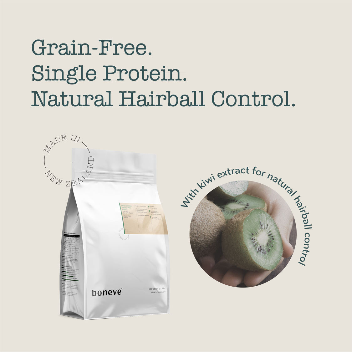 Boneve Earthmade Cat 3lbs (1.36kg) Free Range Grass-Fed Beef Grain Free Dry Cat Food image 2