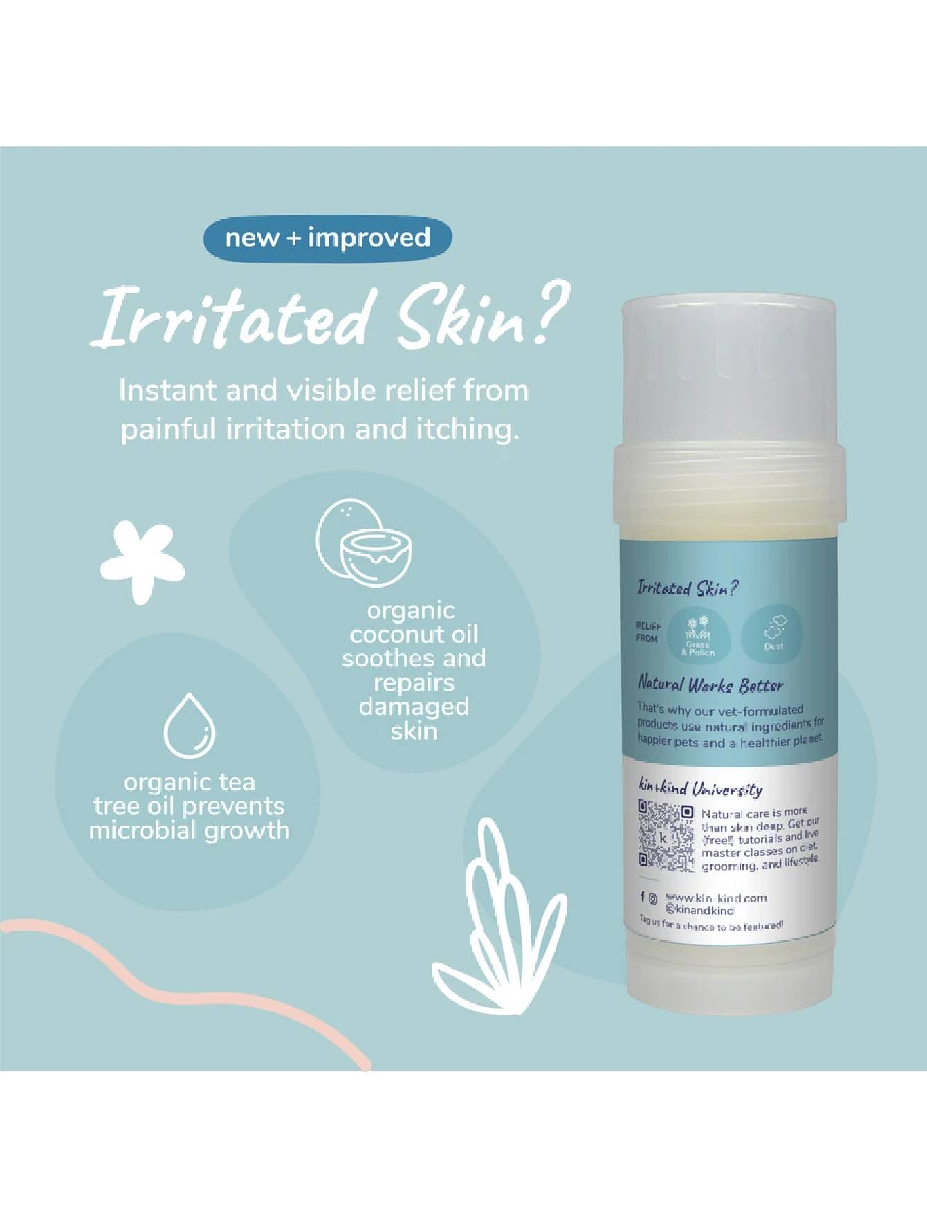 Kin+Kind 65ml Hot Spot Relief Stick for Dogs image 2