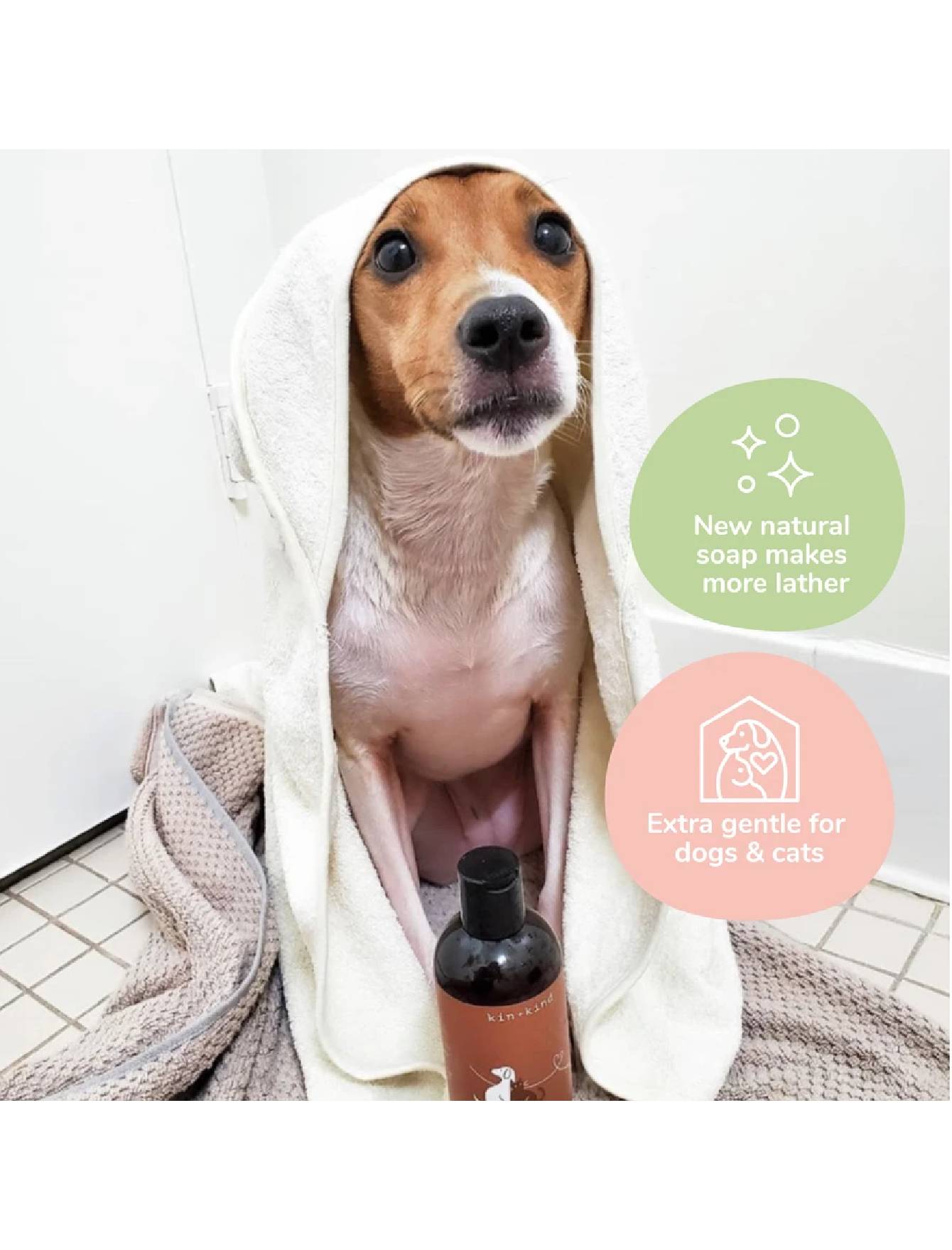 Kin+Kind 354ml Sensitive Skin Shampoo Unscented for Puppies & Kittens image 4