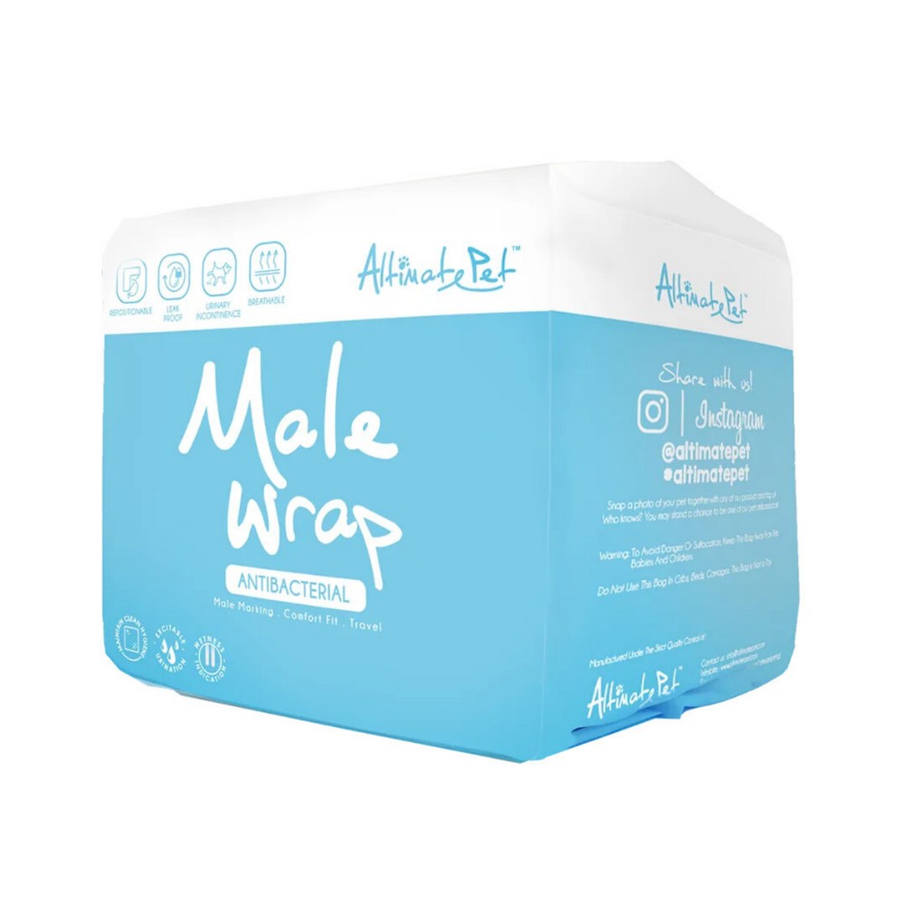 Altimate Pet Antibacterial Disposable Male Wraps Medium Breed 51cm-61cm (9pcs) image 2