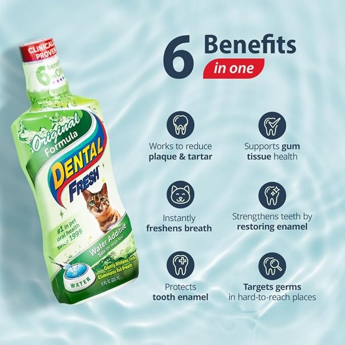 Dental Fresh Water Additive Original Formula For Cats 236ml image 2