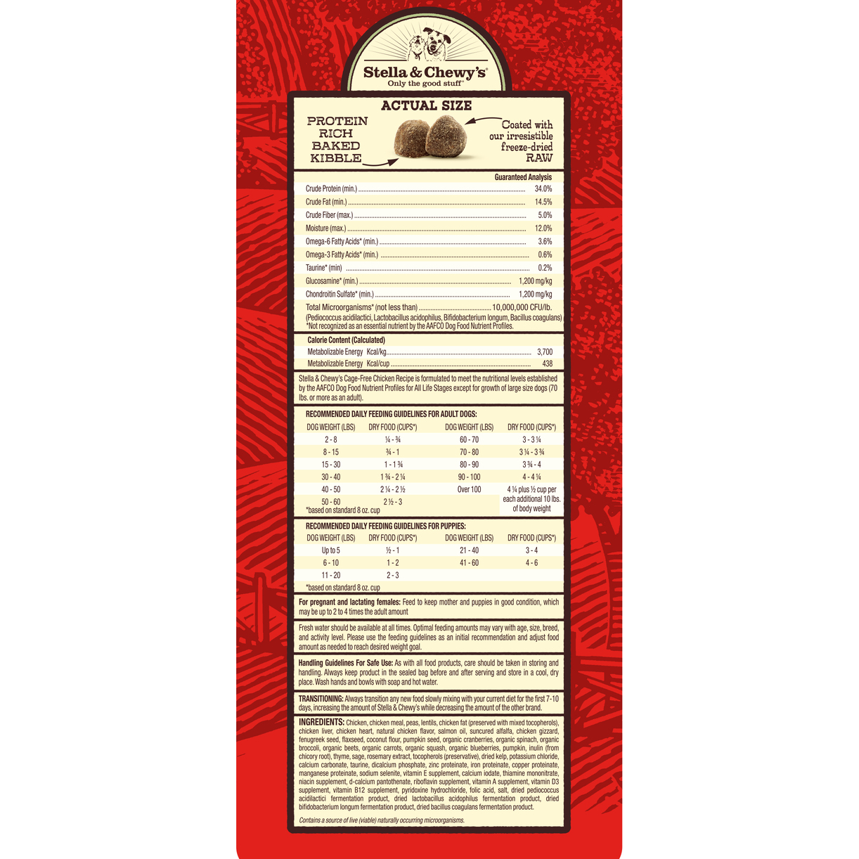 Stella & Chewy's Raw Coated Kibble 3.5lb (1.6kg) Chicken Dry Dog Food image 2