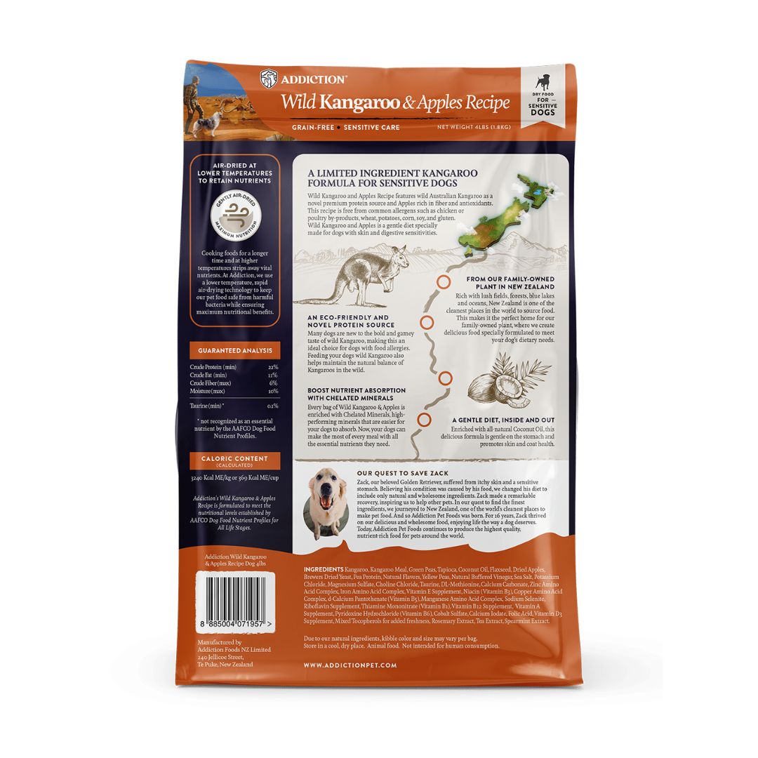 Addiction Dog 9kg Grain Free Wild Kangaroo & Apples Dry Dog Food image 4
