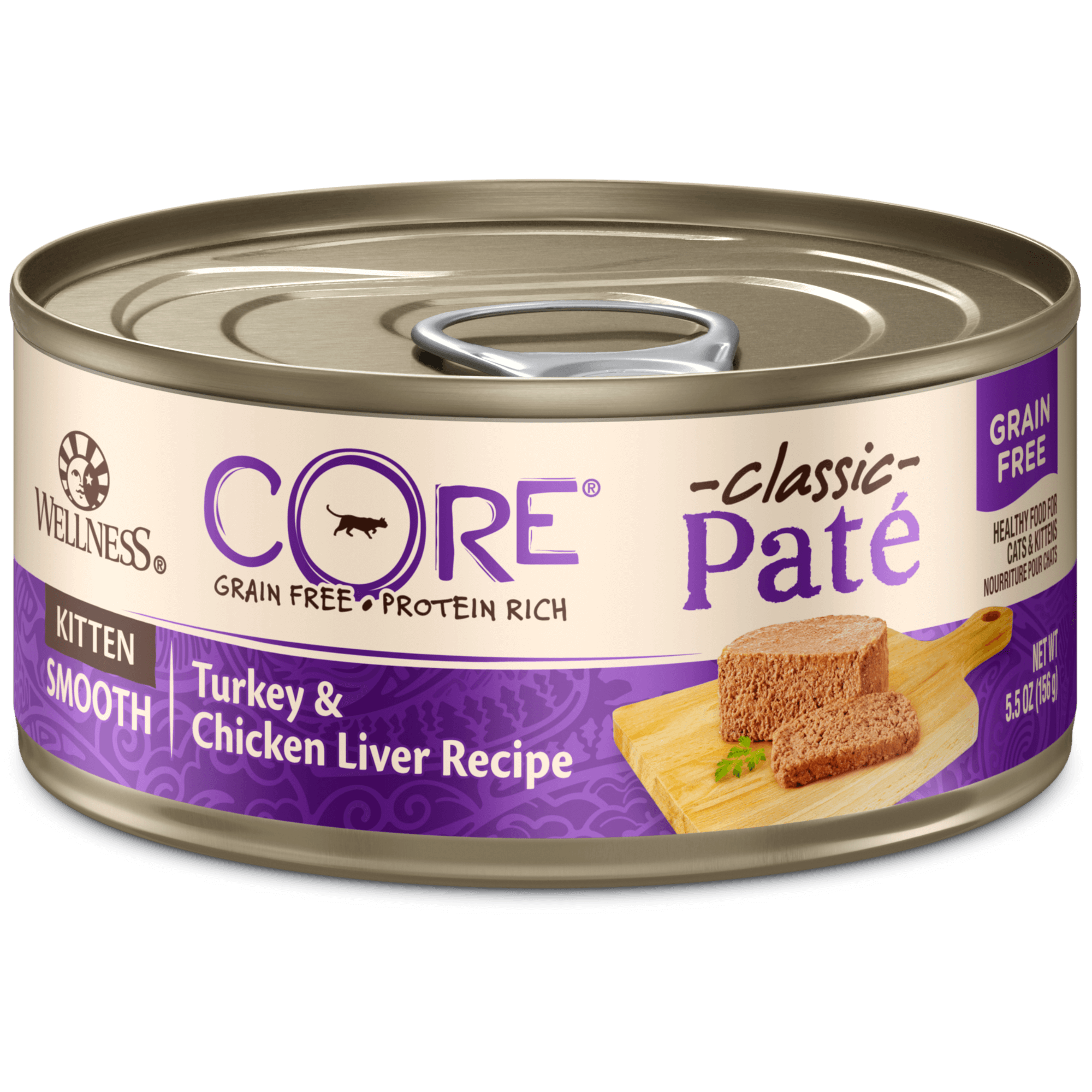 Wellness CORE Pâté Cat 156g Kitten Chicken & Turkey Grain Free Wet Cat Food image 2