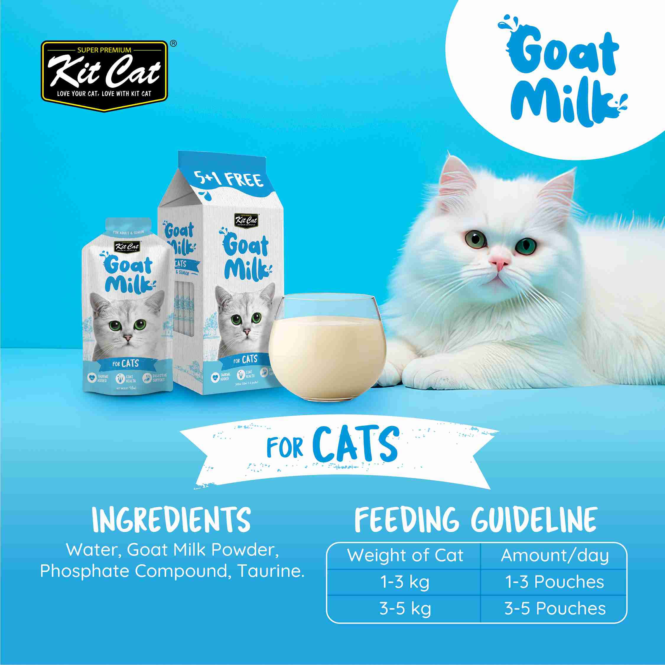 Kit Cat 50ml*6 Lactose-Free Goat Milk Pouches for Cats image 5