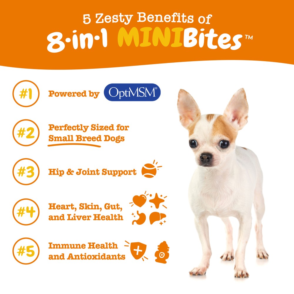Zesty Paws 90ct 8-in-1 Multifunctional MINI Bites Chicken Flavour Supplement for Dogs image 3
