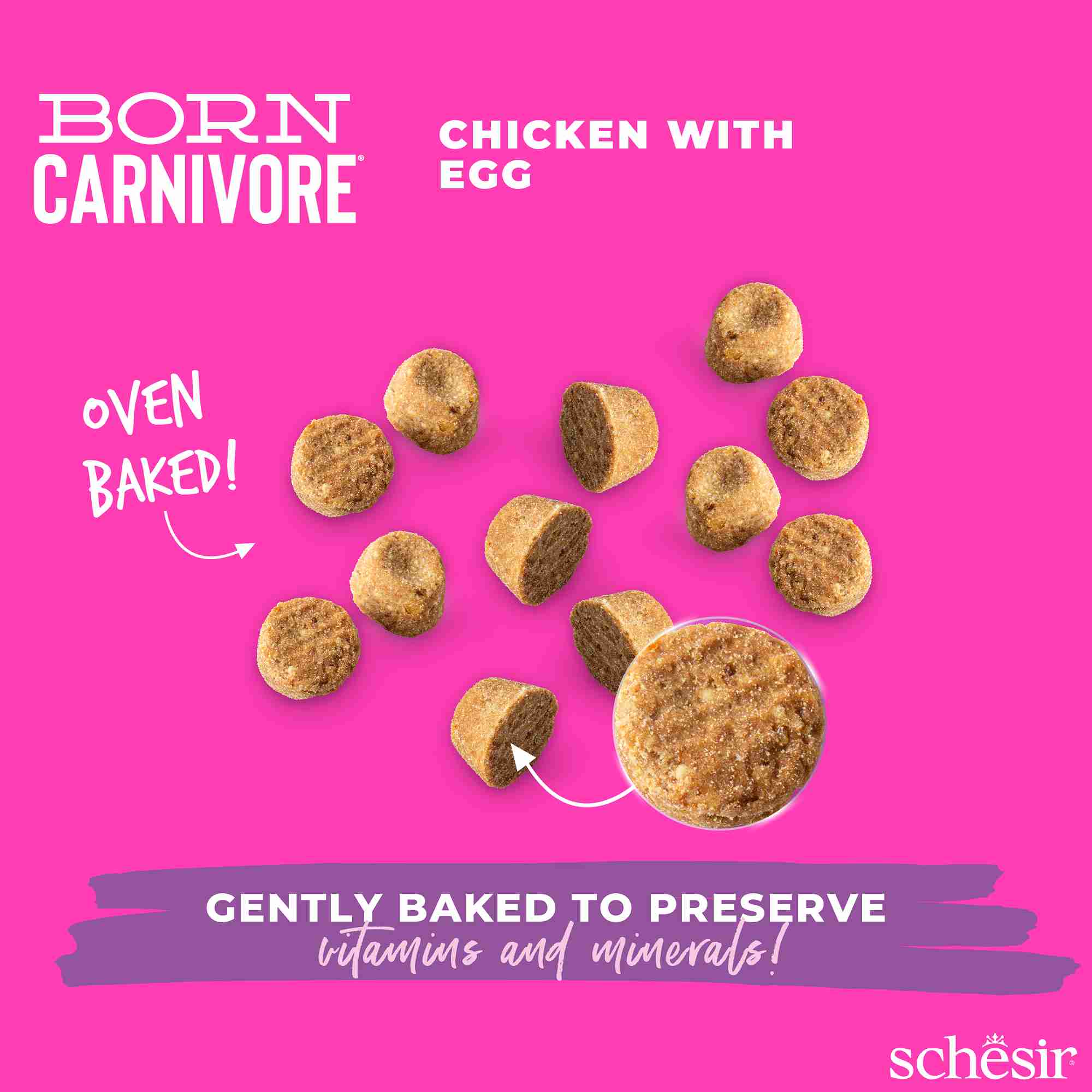 Schesir Cat 2.5kg Born Carnivore Chicken with Egg Baby Cat Baked Dry Recipe Dry Cat Food image 5