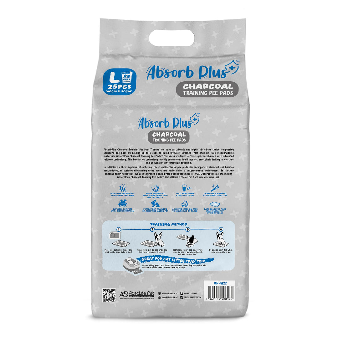 Absorb Plus 25pcs (Large) 60x90cm Charcoal Training Pee Pad image 2