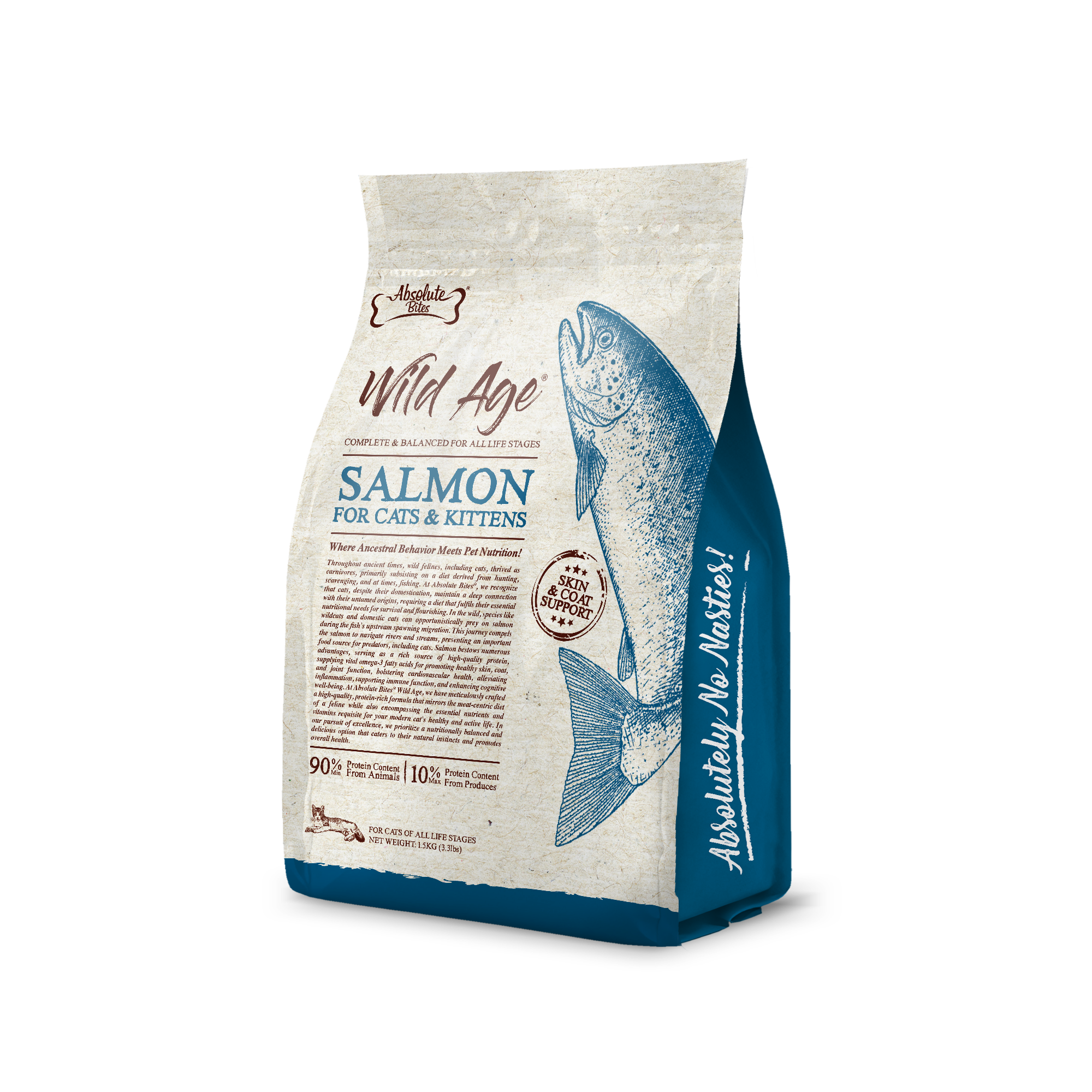 Absolute Bites Cat Wild Age 5.44kg Salmon Dry Cat Food image 3