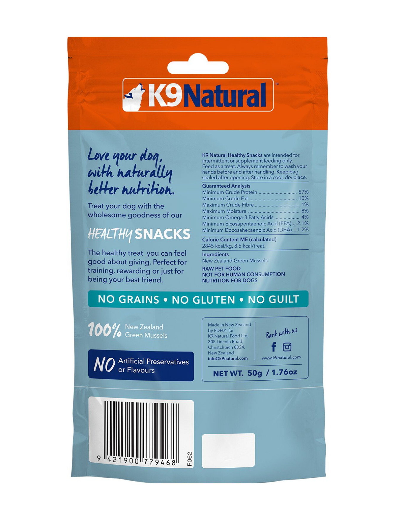 K9 Natural Dog Freeze Dried 50g Green Lipped Mussel Snacks Dog Treats image 2