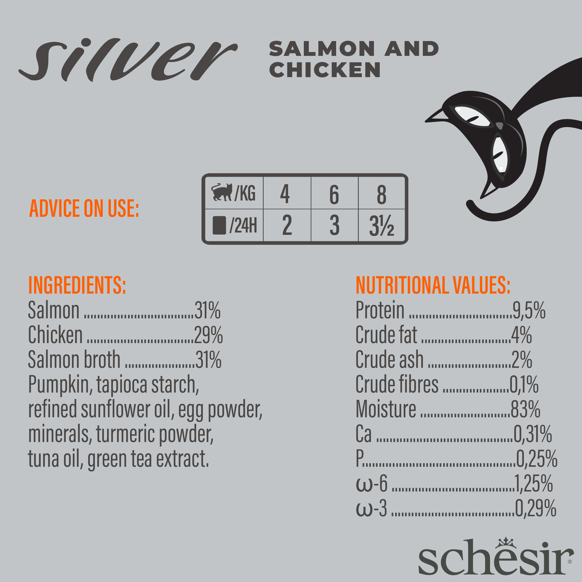 Schesir Cat Silver Velvet Mousse 80g Salmon and Chicken Pouch Wet Cat Food image 2