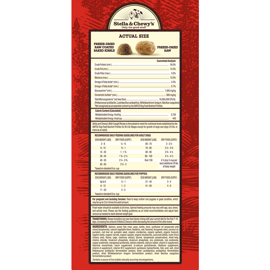 Stella & Chewy's Raw Blend Baked Kibble 3.5lb (1.6kg) Trout, Salmon & Haddock Dry Dog Food image 3