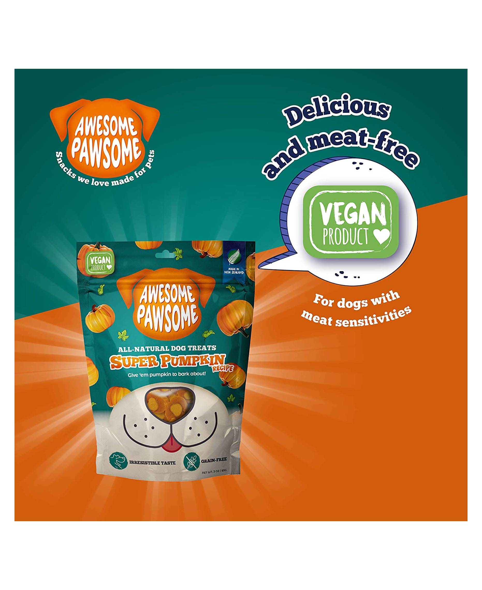 Awesome Pawsome Super Pumpkin Grain-Free All Natural Dog Treats 85g image 4