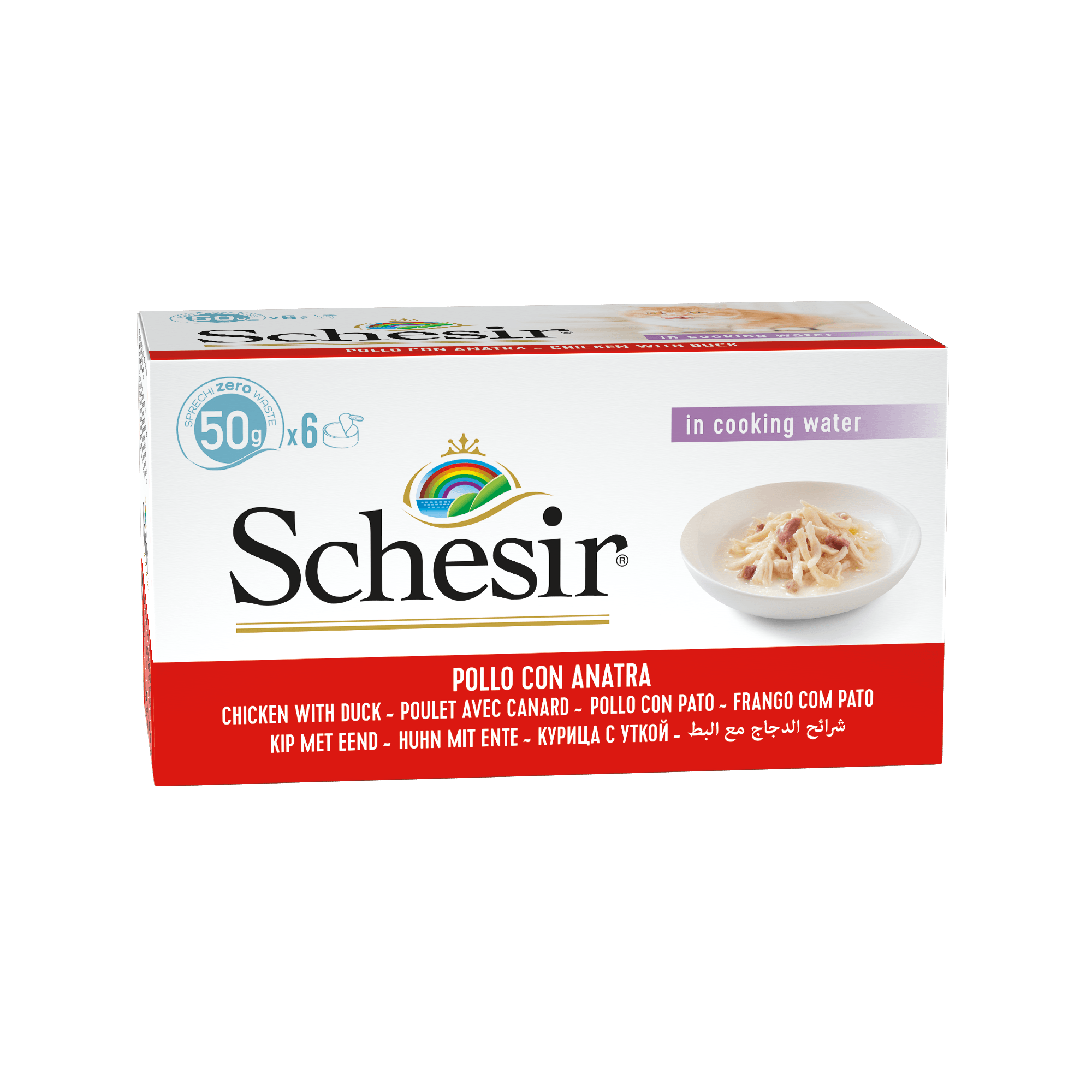 Schesir Cat 6X50g Multipack Chicken Fillets With Duck Wet Cat Food image 3