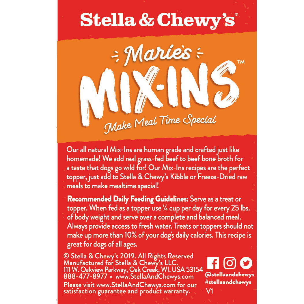 Stella & Chewy's Marie's Mix-Ins Grass-Fed Beef & Pumpkin Recipe Dog Food 5.5oz image 2