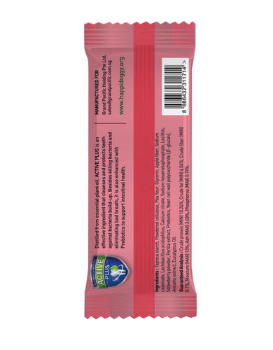 Happi Skippi Dog 25g Zest Regular 4-inch Strawberry Dental Chew Dog Treat image 2