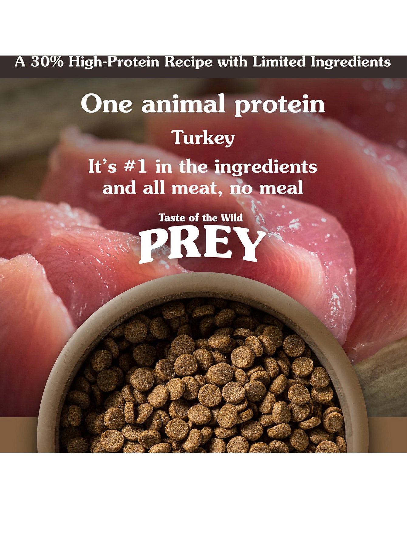 Taste of the Wild Dog 11.3kg/25lbs Prey Turkey Grain Free Dry Dog Food image 4