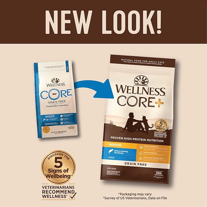 Wellness CORE Cat 2.3kg (5lb) Grain-Free Indoor Salmon & Herring Meal Dry Cat Food image 5