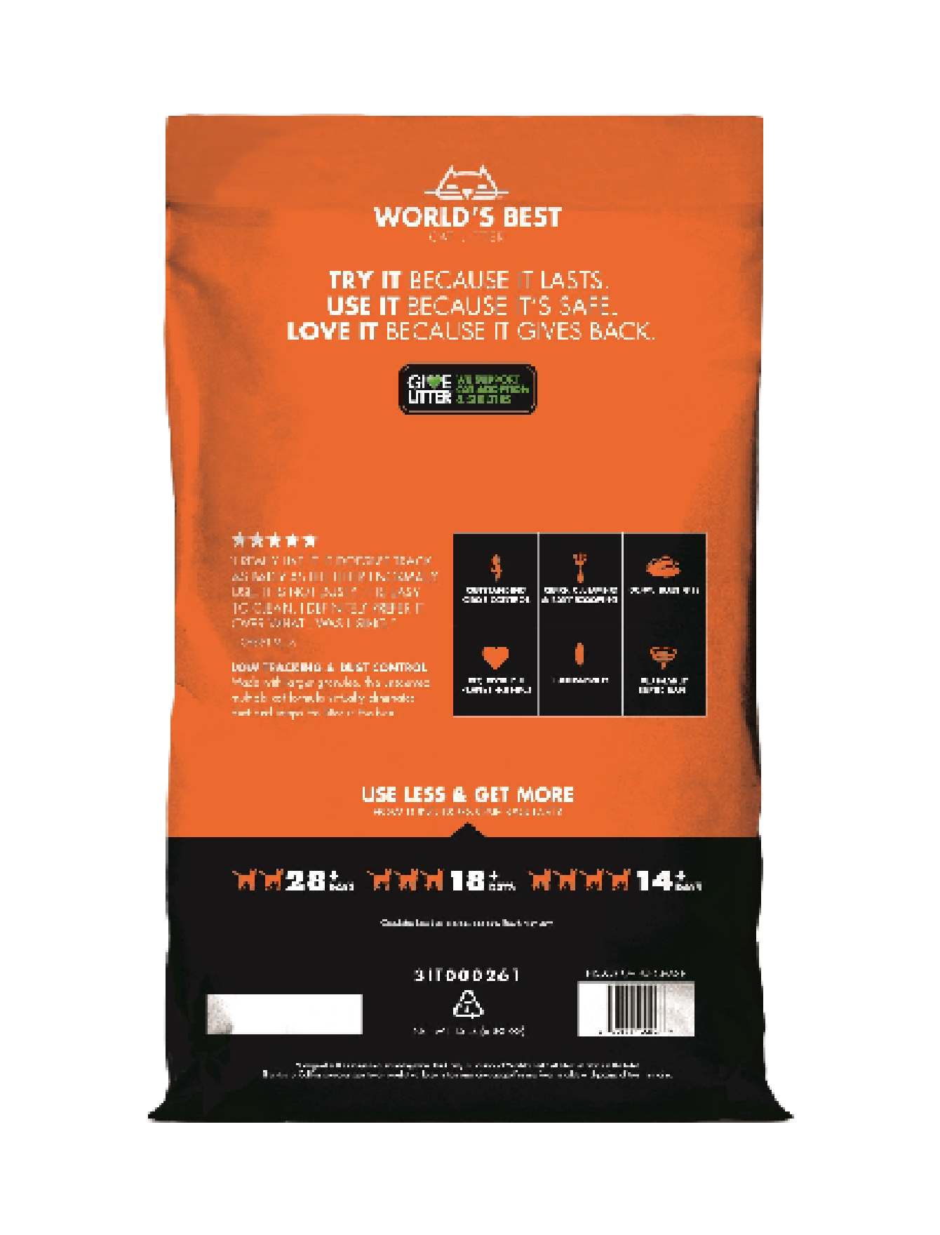 WORLD'S BEST CAT LITTER 28lb/12.7kg Low Tracking Cat Litter image 3