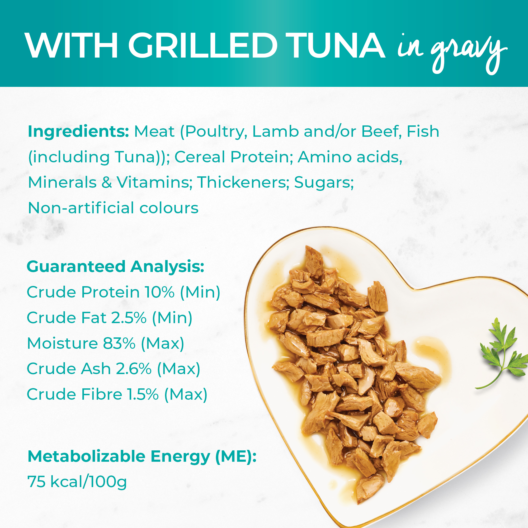 Fancy Feast Cat 50g Petite Delights with Grilled Tuna In Gravy Pouch Wet Cat Food image 3