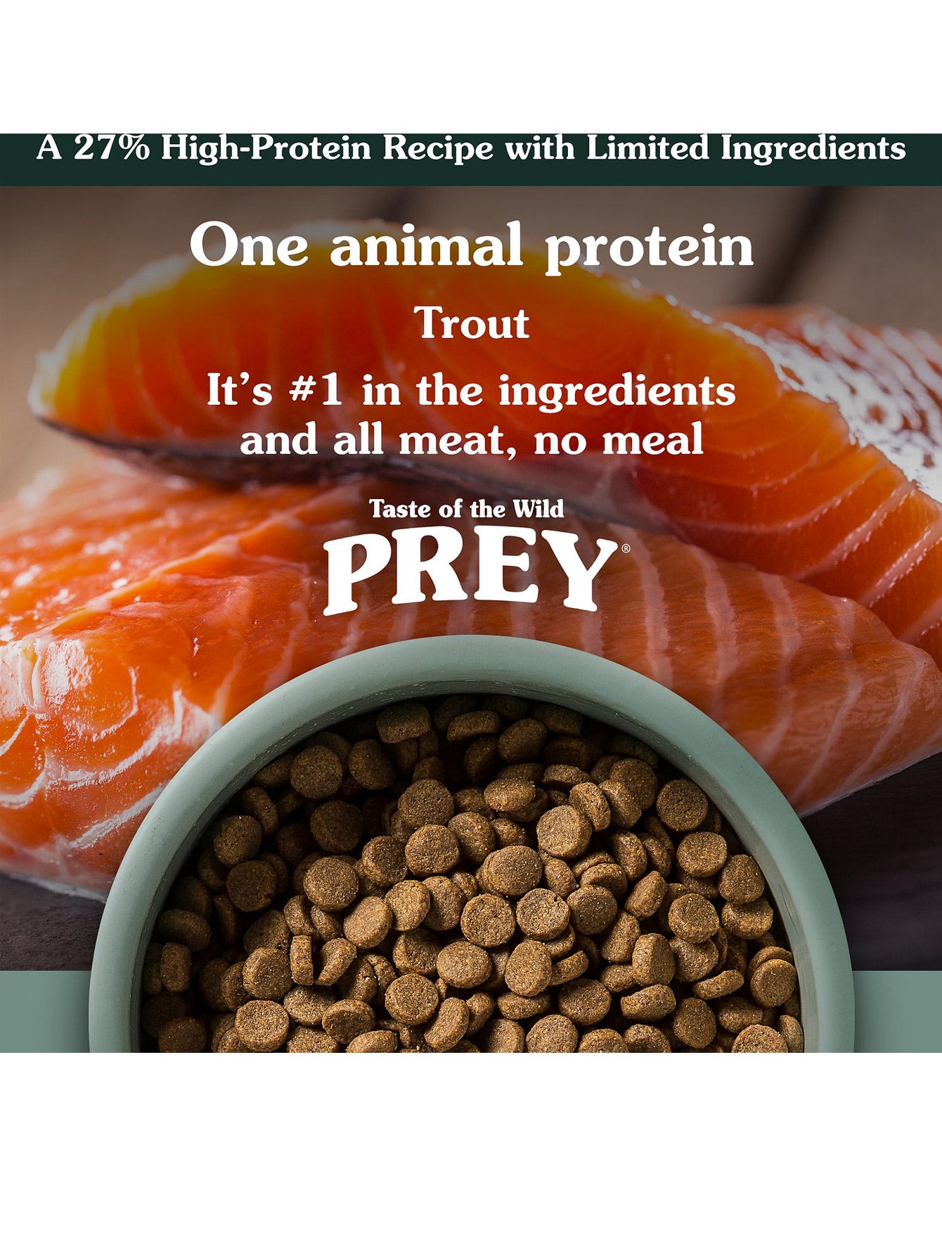 Taste of the Wild Dog 3.6kg/8lbs Prey Trout Grain Free Dry Dog Food image 3