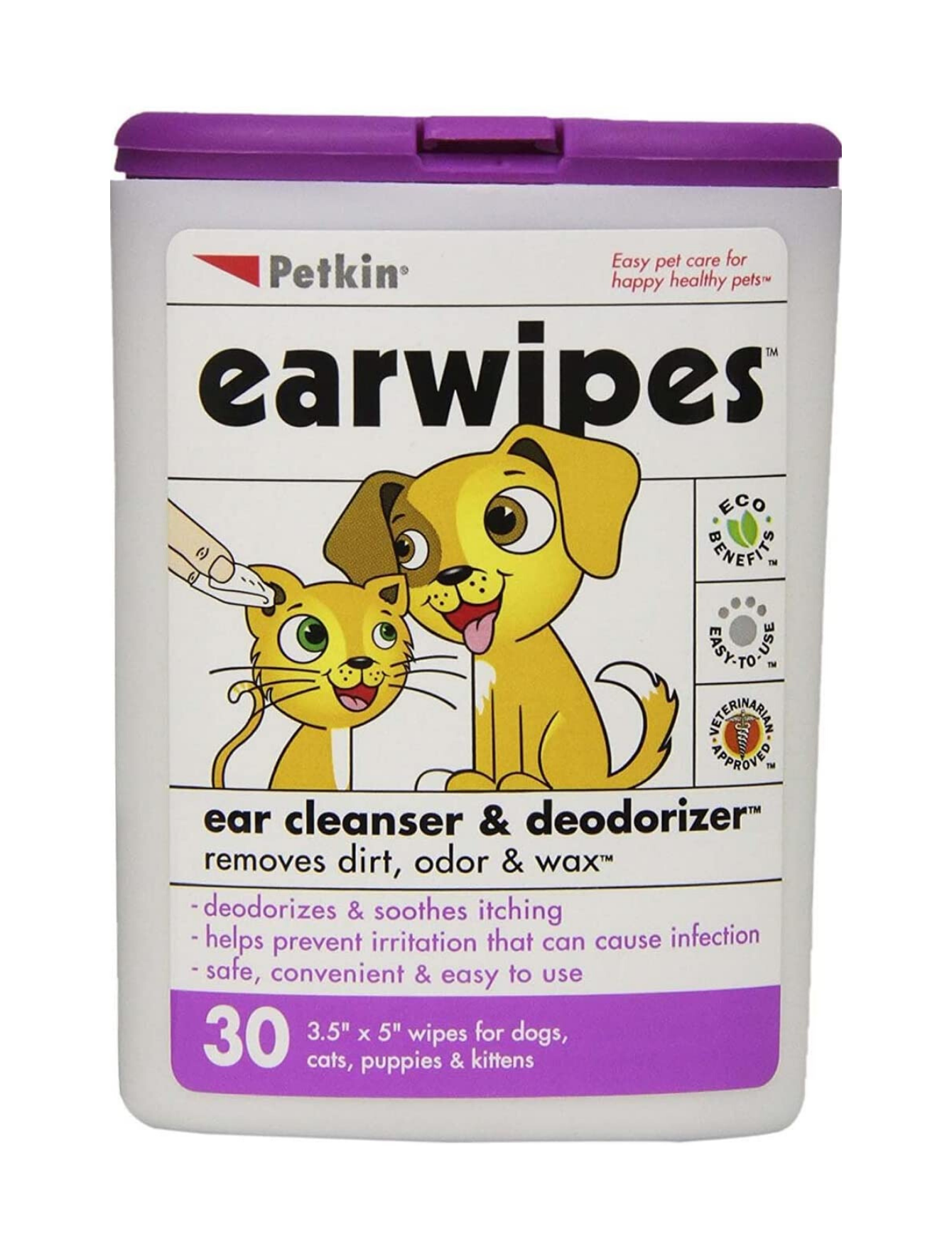 Petkin Ear Wipes For Pet 30ct 118ml image 2