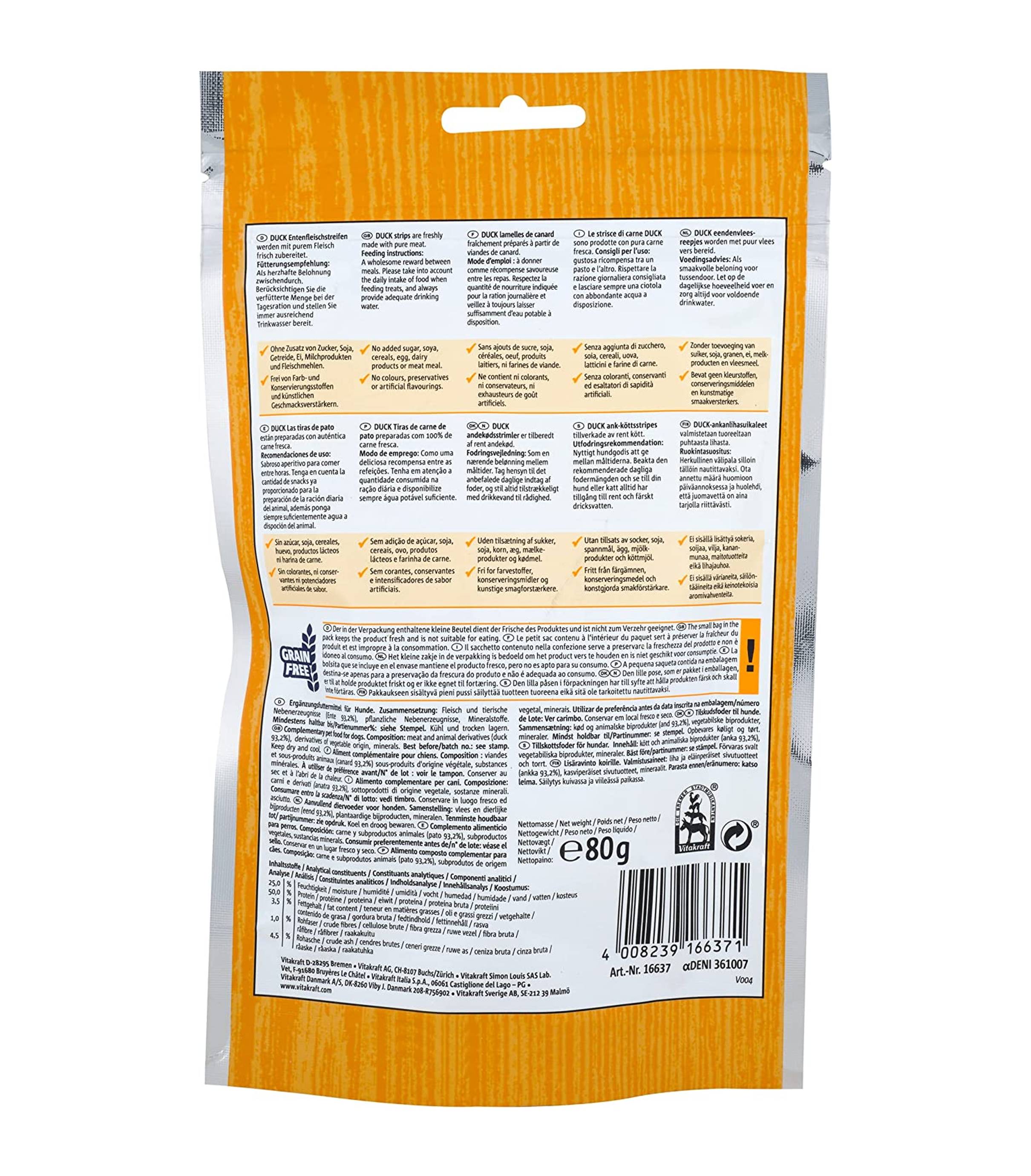 Vitakraft Dog 80g Duck Fillet Dog Treats image 2