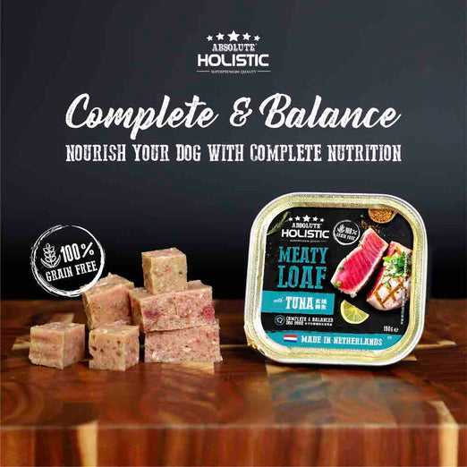 Absolute Holistic Dog 100g Complete & Balanced Meaty Loaf Tuna Wet Tray Dog Food image 10