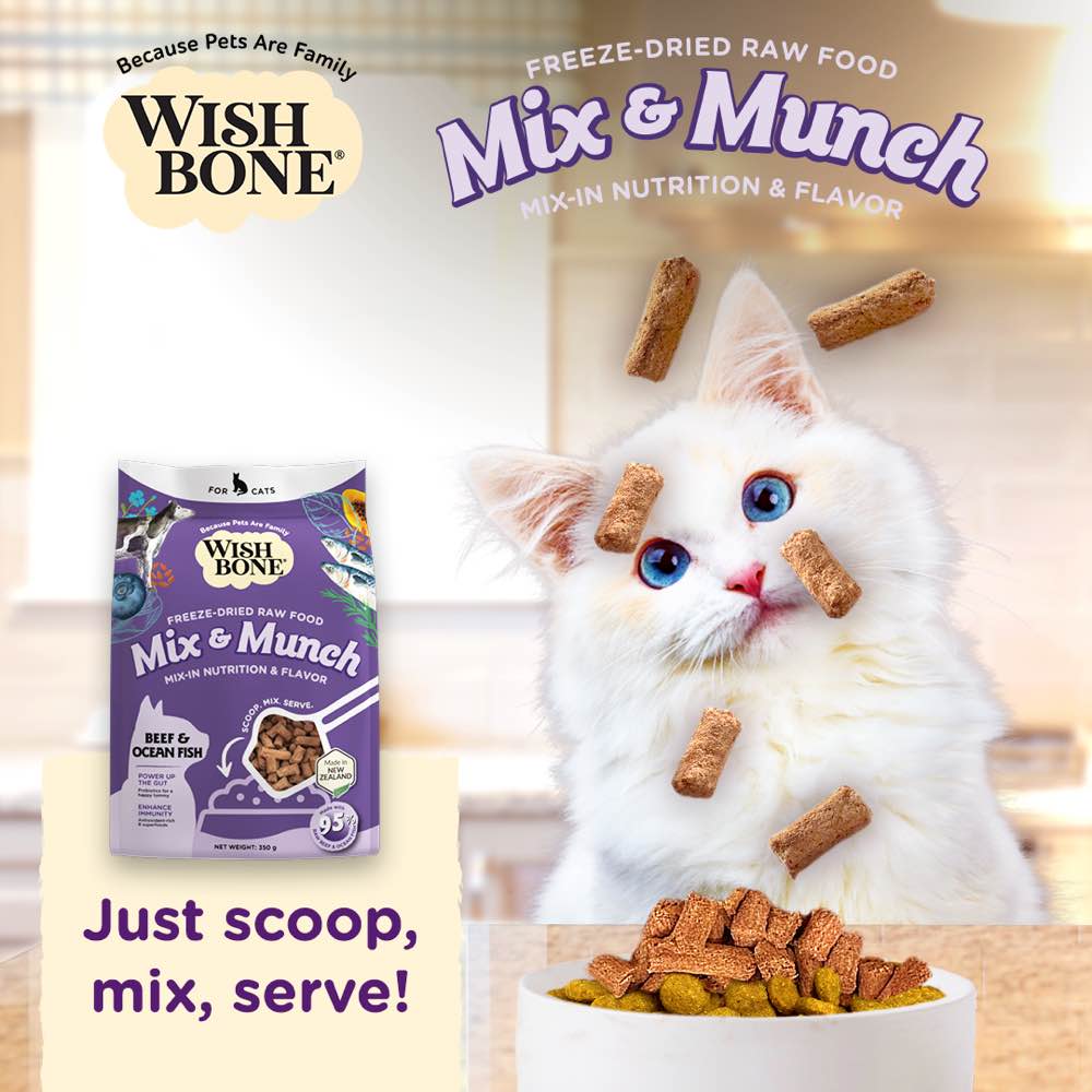 Wishbone Cat 350g Mix & Munch Beef and Ocean Fish Freeze Dried Raw Cat Food image 7