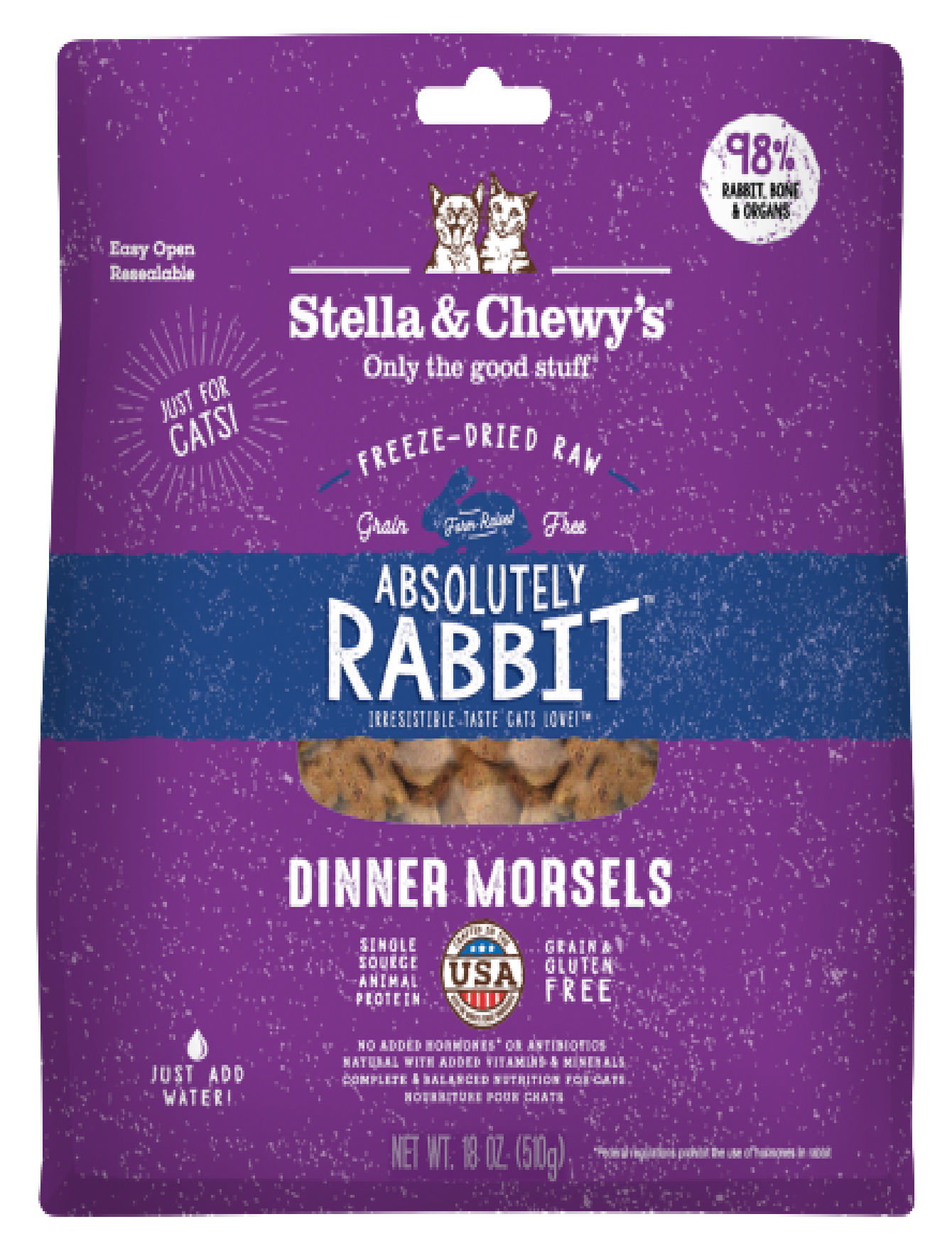 Stella & Chewy's Freeze Dried Cat Dinner Morsels 226g Absolutely Rabbit Dry Cat Food image 3