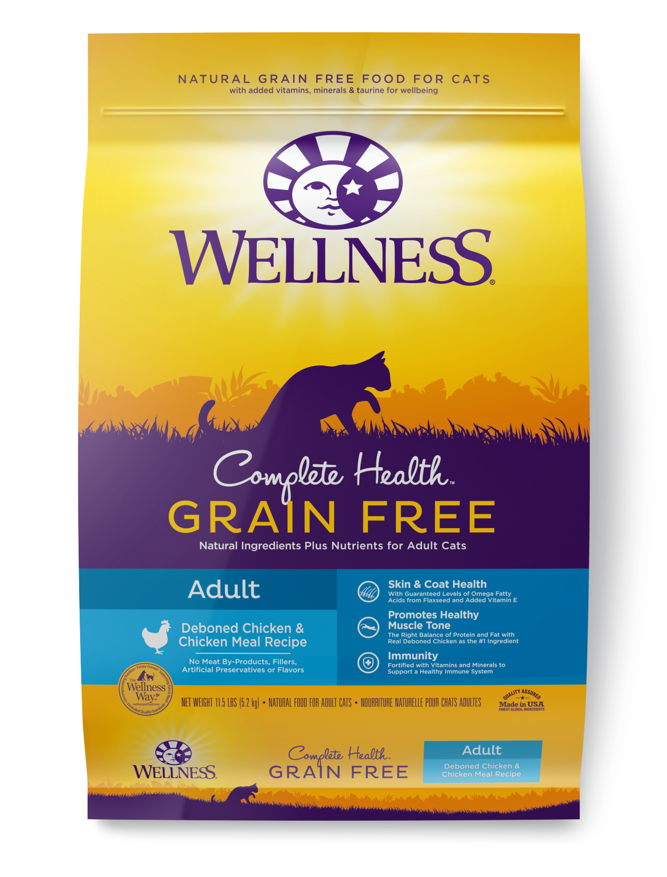 Wellness Cat 2.5kg (5.5lb) Complete Health Grain Free Adult Deboned Chicken & Chicken Meal Dry Cat Food image 4