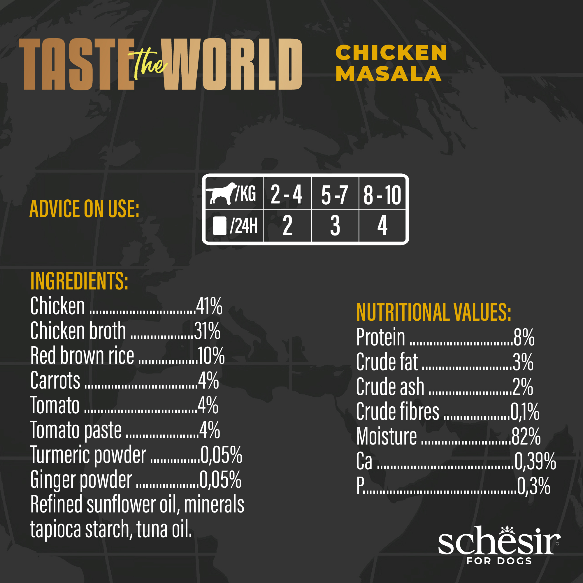 Schesir Dog Taste the World Canned 150g Chicken Masala in Broth Wet Dog Food image 2