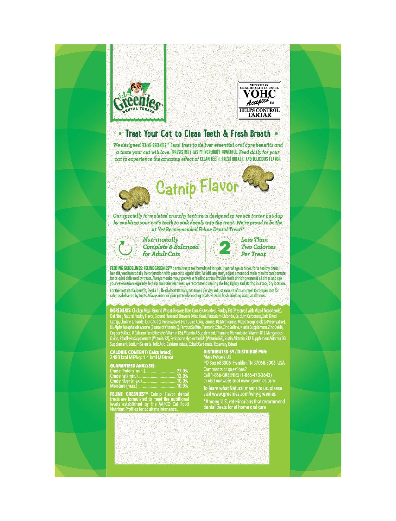 Greenies Cat 60g Feline Catnip Dental Cat Treats image 2