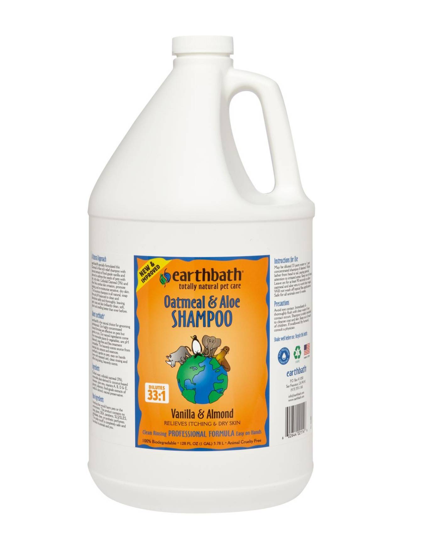Earthbath 1 gallon Oatmeal & Aloe (Vanilla & Almond) Pet Shampoo (3.8ltr) image 2