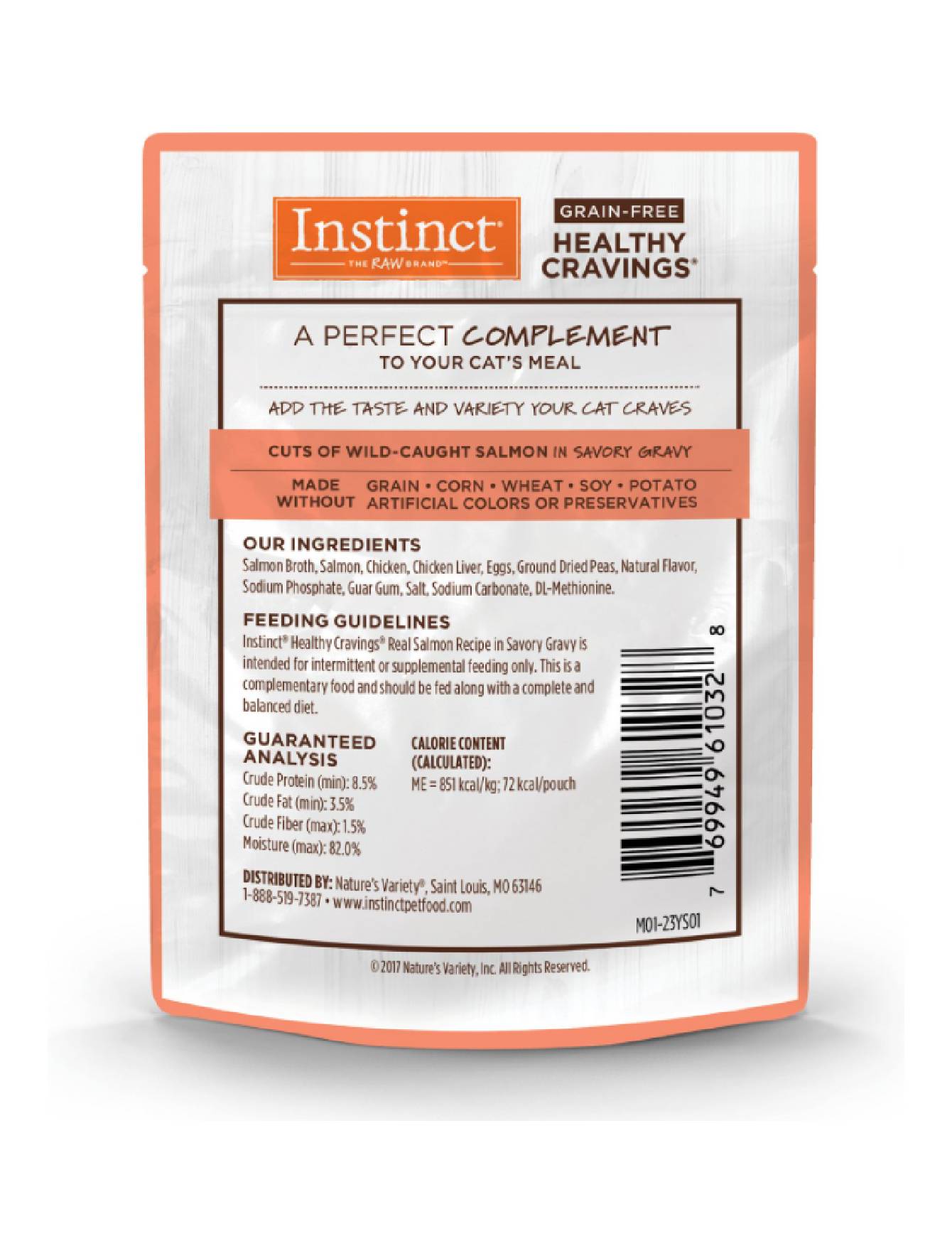 Instinct Healthy Cravings Cat 3oz Grain Free Real Salmon Wet Cat Food Topper image 2