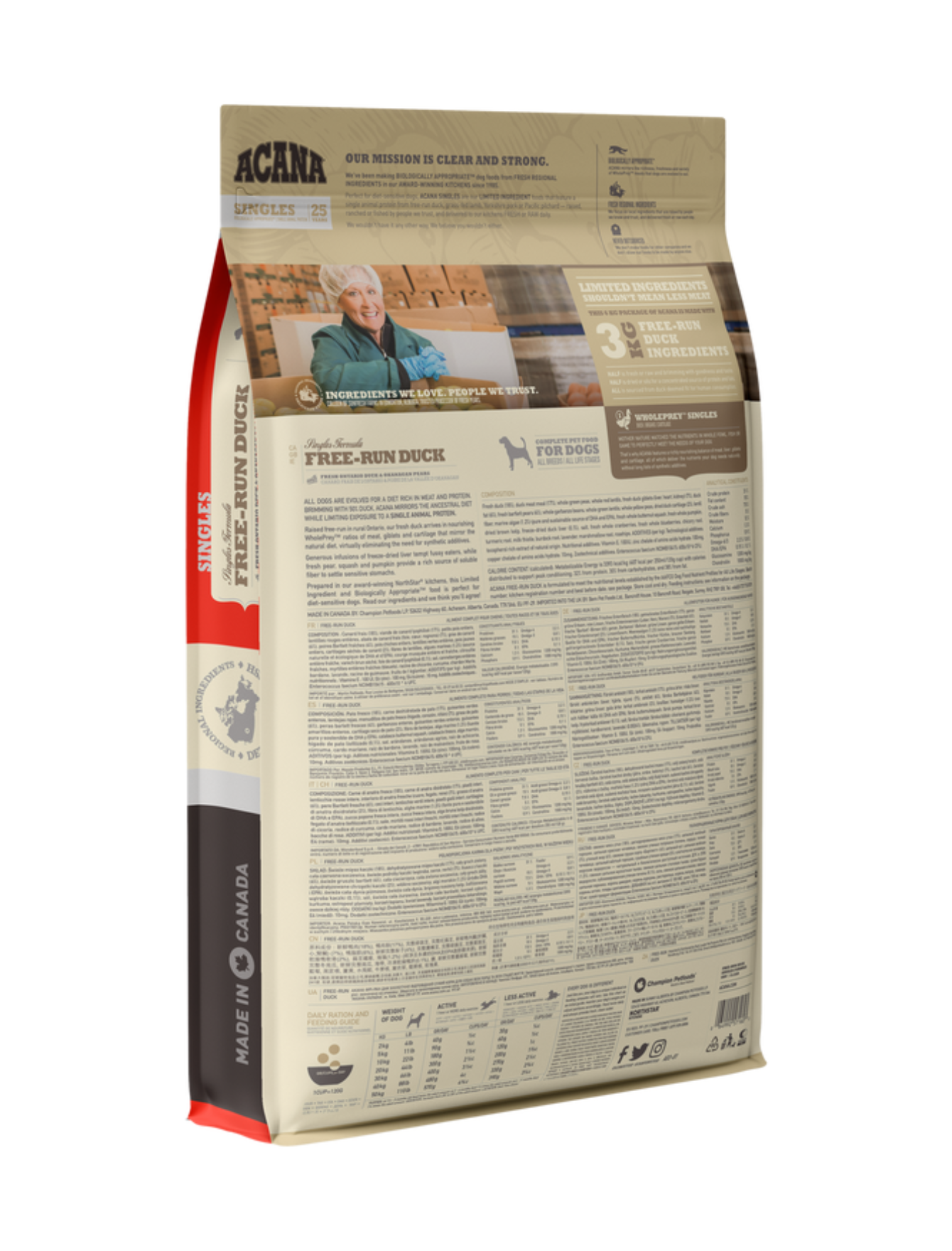 Acana Dog Singles 11.4kg Free-Run Duck Dry dog Food image 2