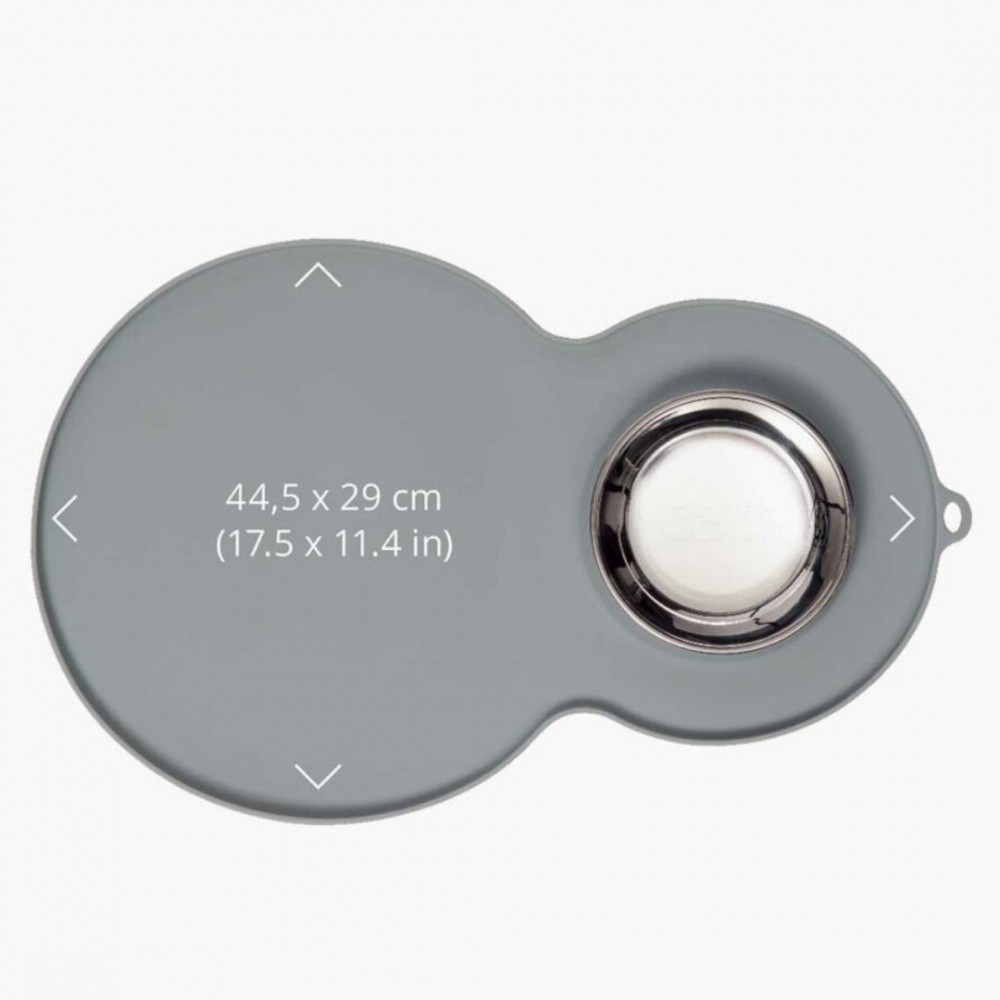Catit 2.0 Placemat Peanut Grey With Bowl Medium image 2