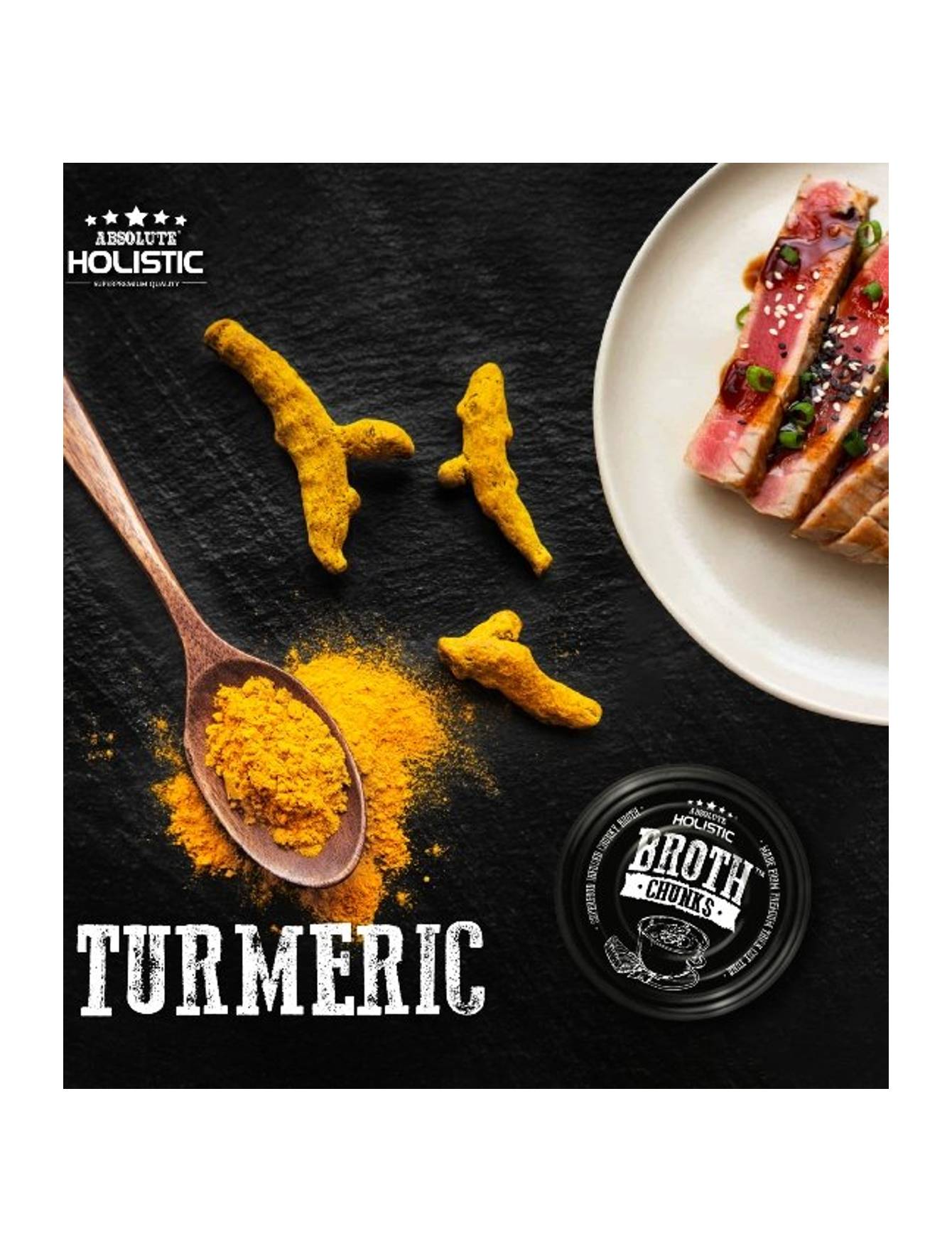 Absolute Holistic Broth Chunks Chicken Cutlets & Turmeric Wet Cat & Dog Food 80G image 3