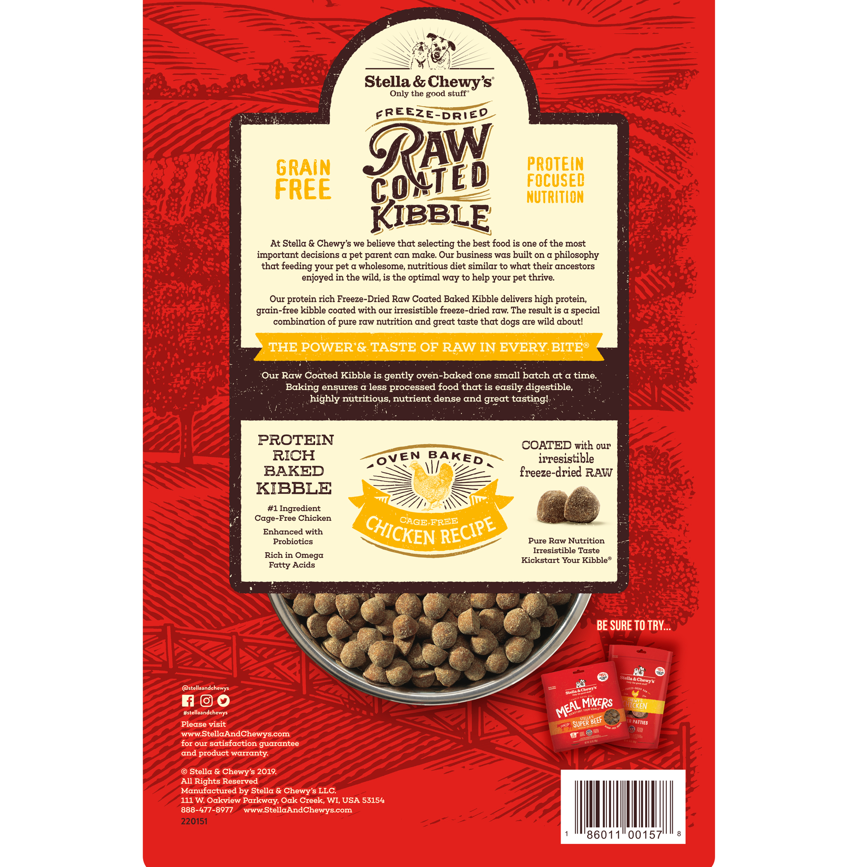 Stella & Chewy's Raw Coated Kibble 3.5lb (1.6kg) Chicken Dry Dog Food image 3
