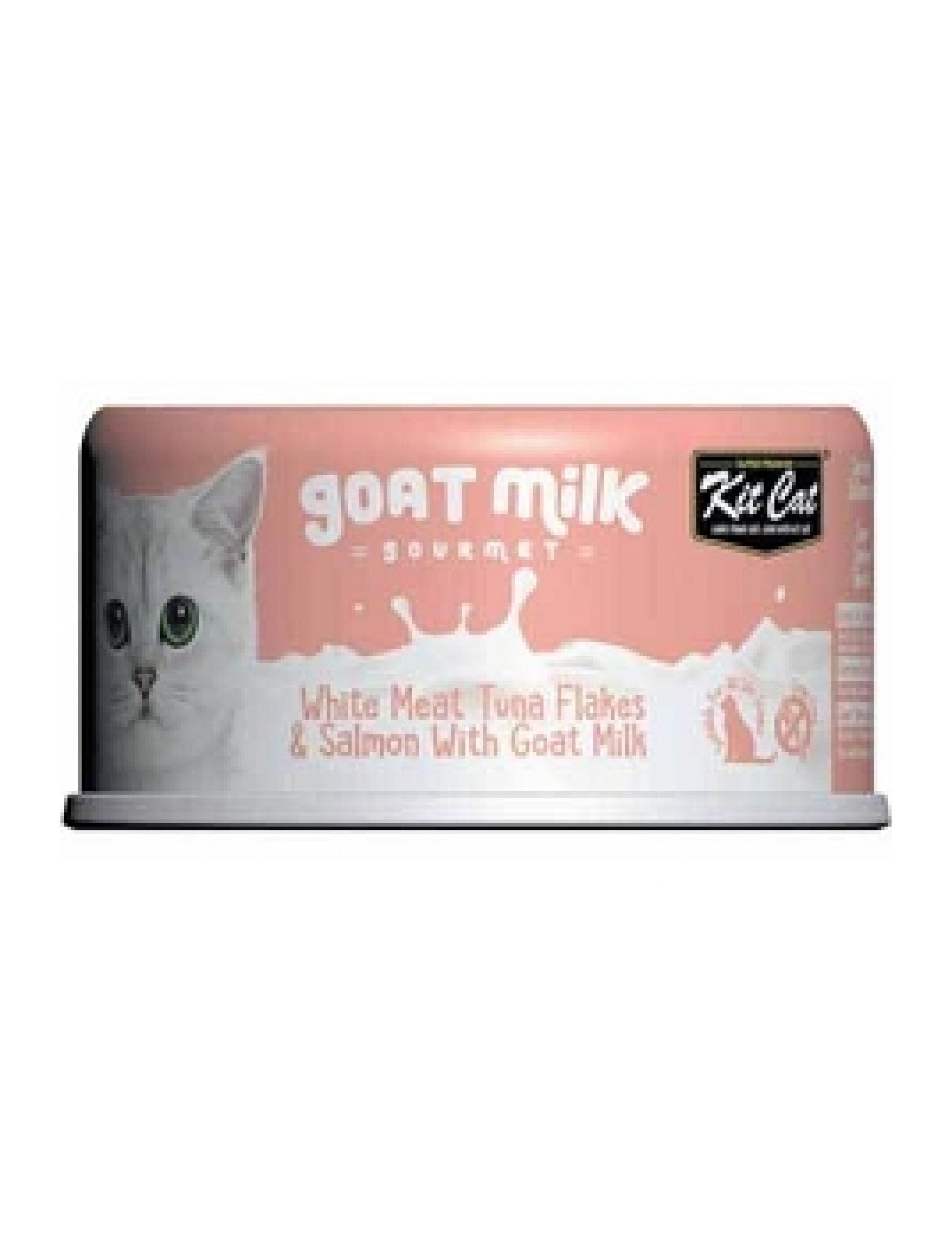 Kit Cat 70g Goat Milk Gourmet White Meat Tuna Flakes & Salmon With Goat Milk Wet Cat Food image 4