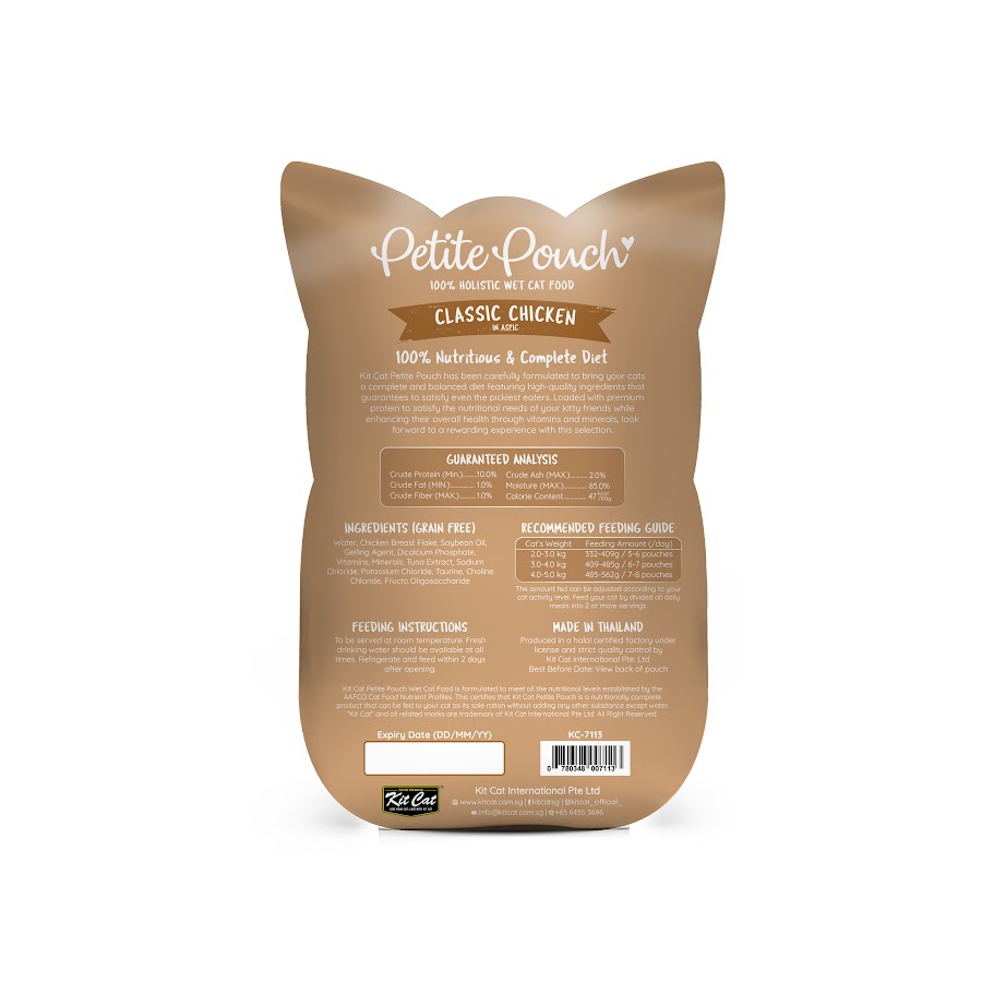 Kit Cat 70g Petite Pouch Complete & Balanced Classic Chicken in Aspic Wet Cat Food image 2