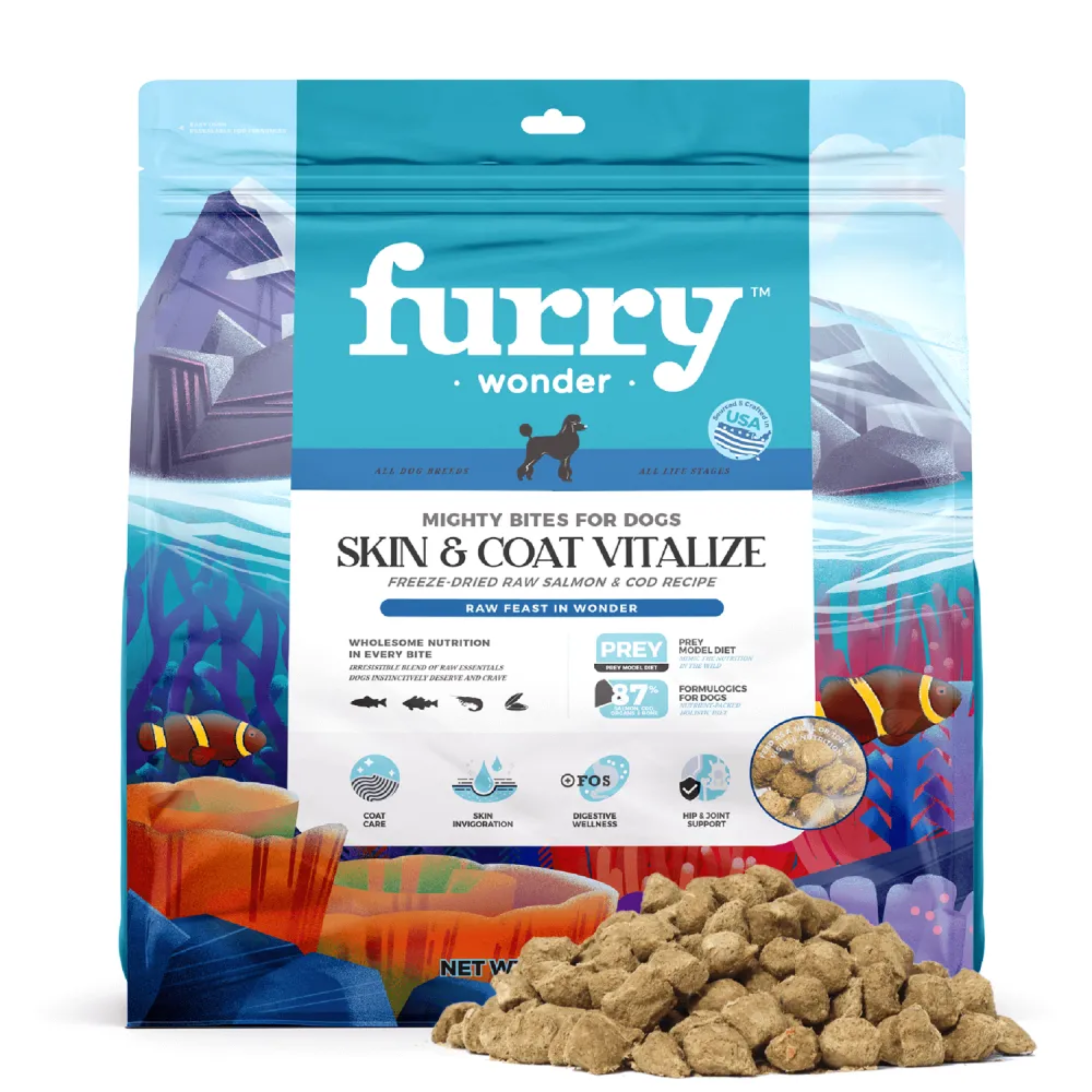 Furry Wonder Skin & Coat Vitalize Freeze-dried Raw Recipe For Dogs 50g (Trial Pack) image 2