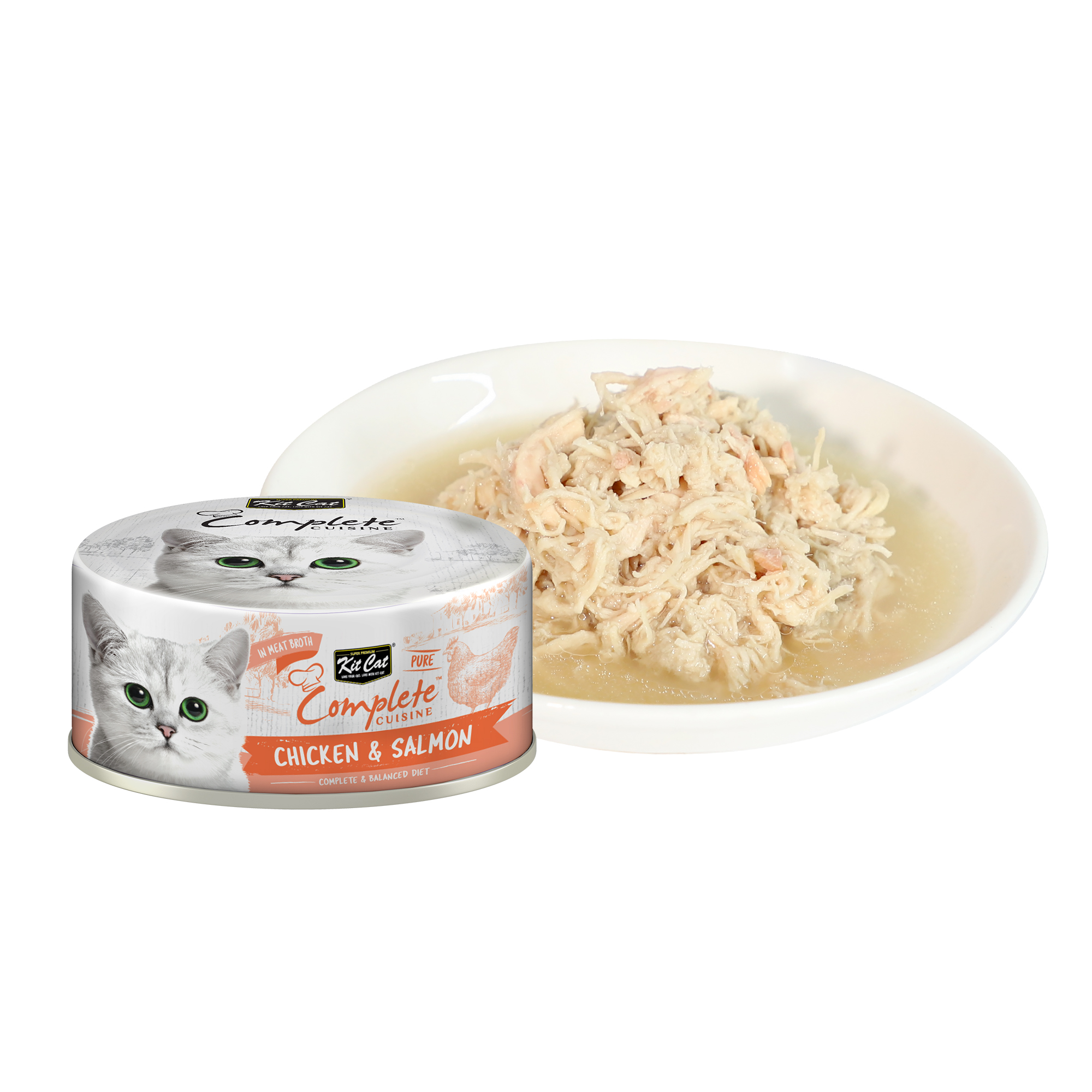 Kit Cat Cat 70g Complete Cuisine Pure Chicken & Salmon Wet Cat Food (EXP: 16 Aug 2027) image 2