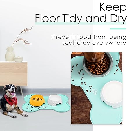 Super Design Silicone Bone Shaped Placemat for Dogs (Green) image 5