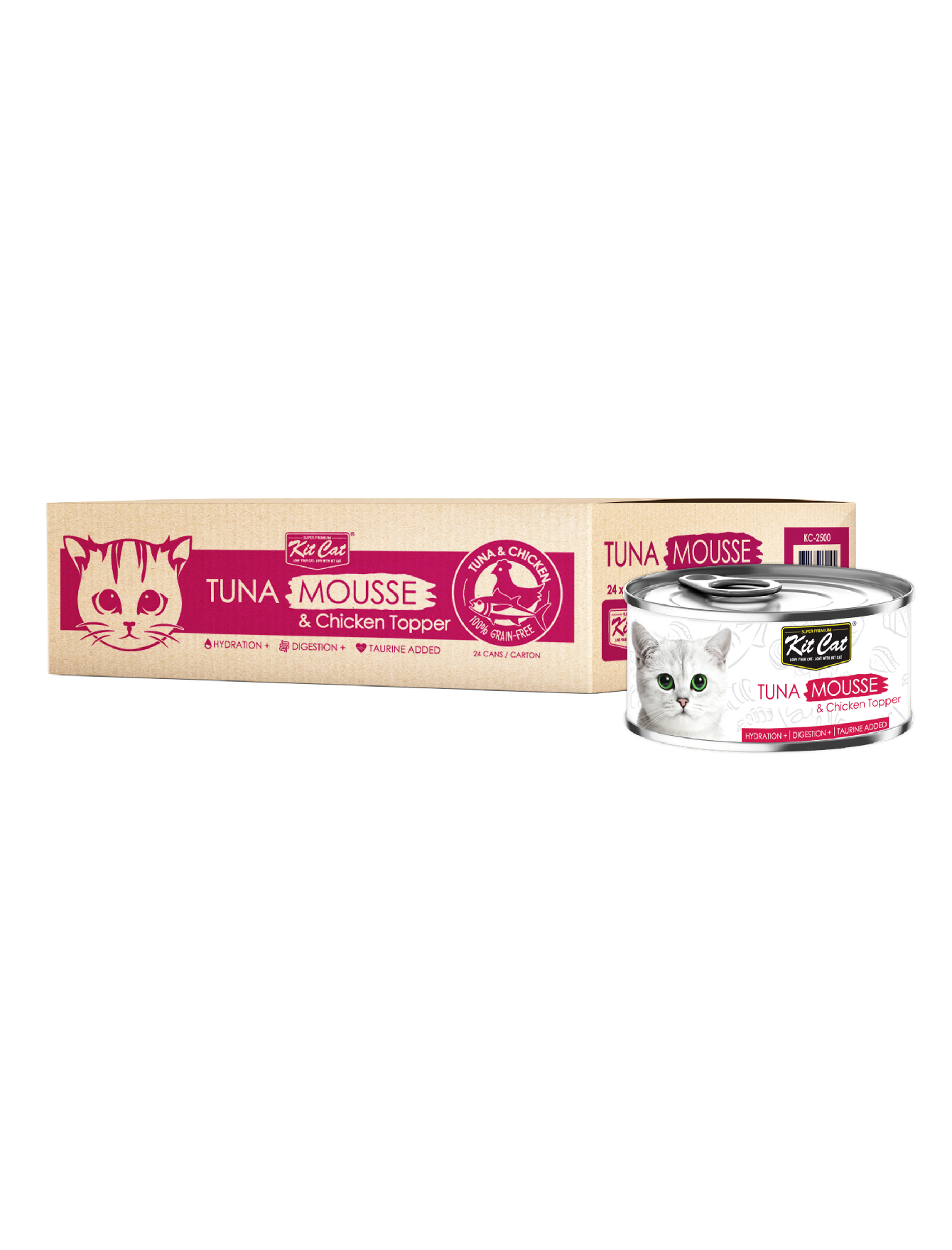 Kit Cat 80g Mousse Canned Tuna Mousse with Chicken Topper Wet Cat Food (EXP: 07 May 2027) image 2