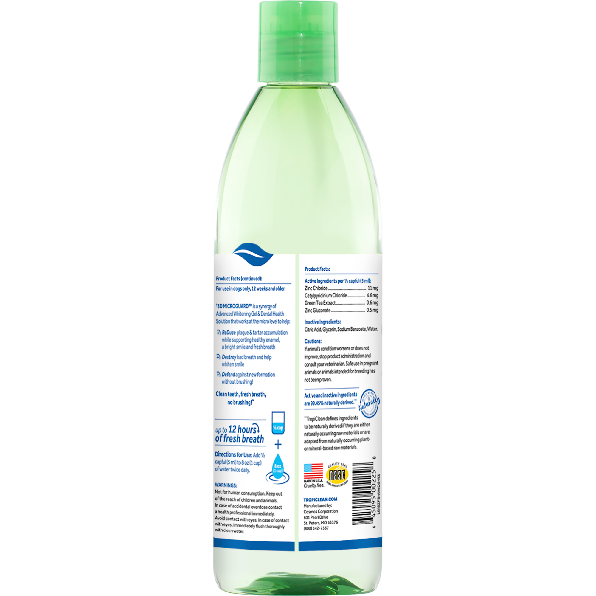 Tropiclean Fresh Breath Dog Advanced Whitening Dental Health Solution 473ml image 2
