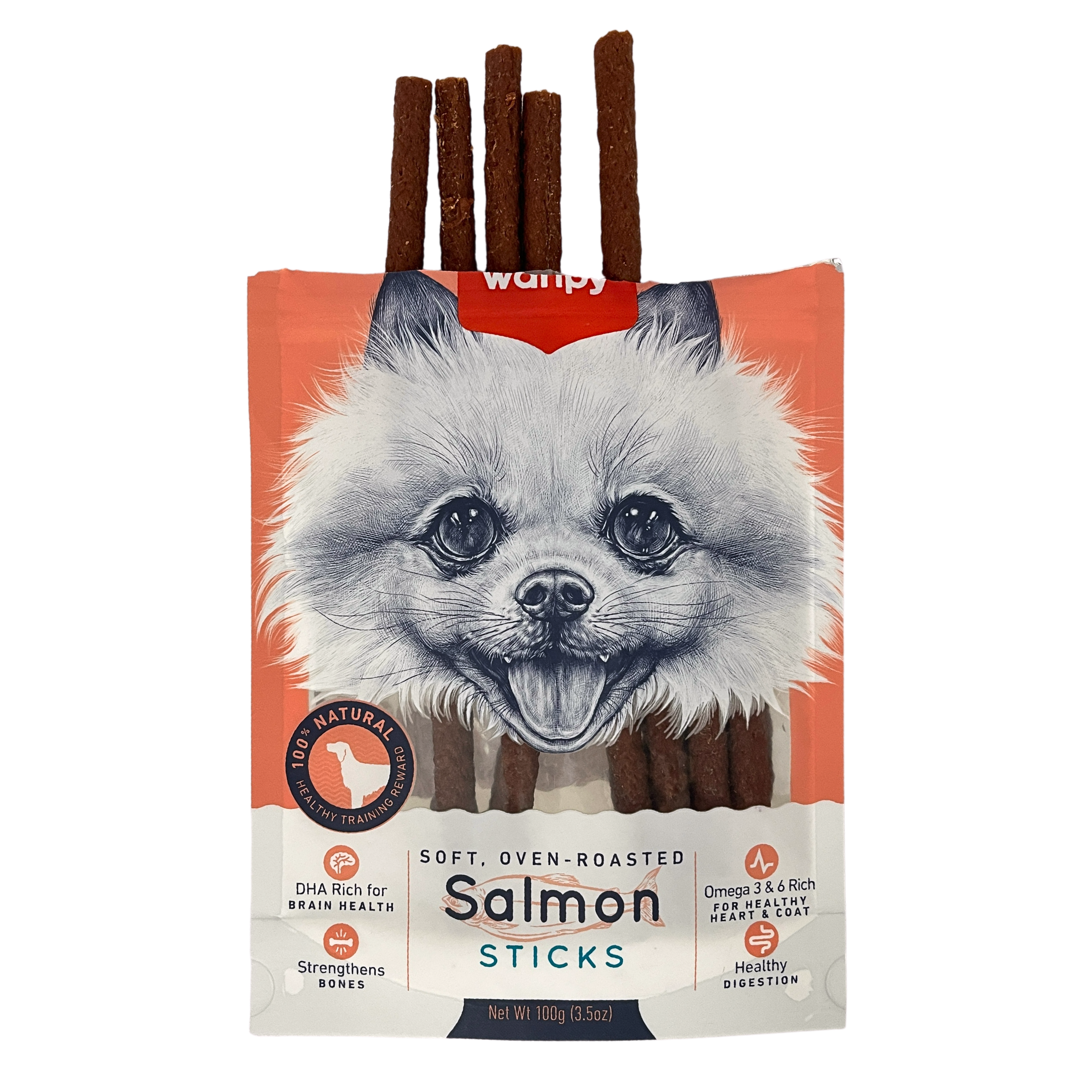 Wanpy Soft Oven-Roasted Salmon Sticks 100g Dog Snack image 4