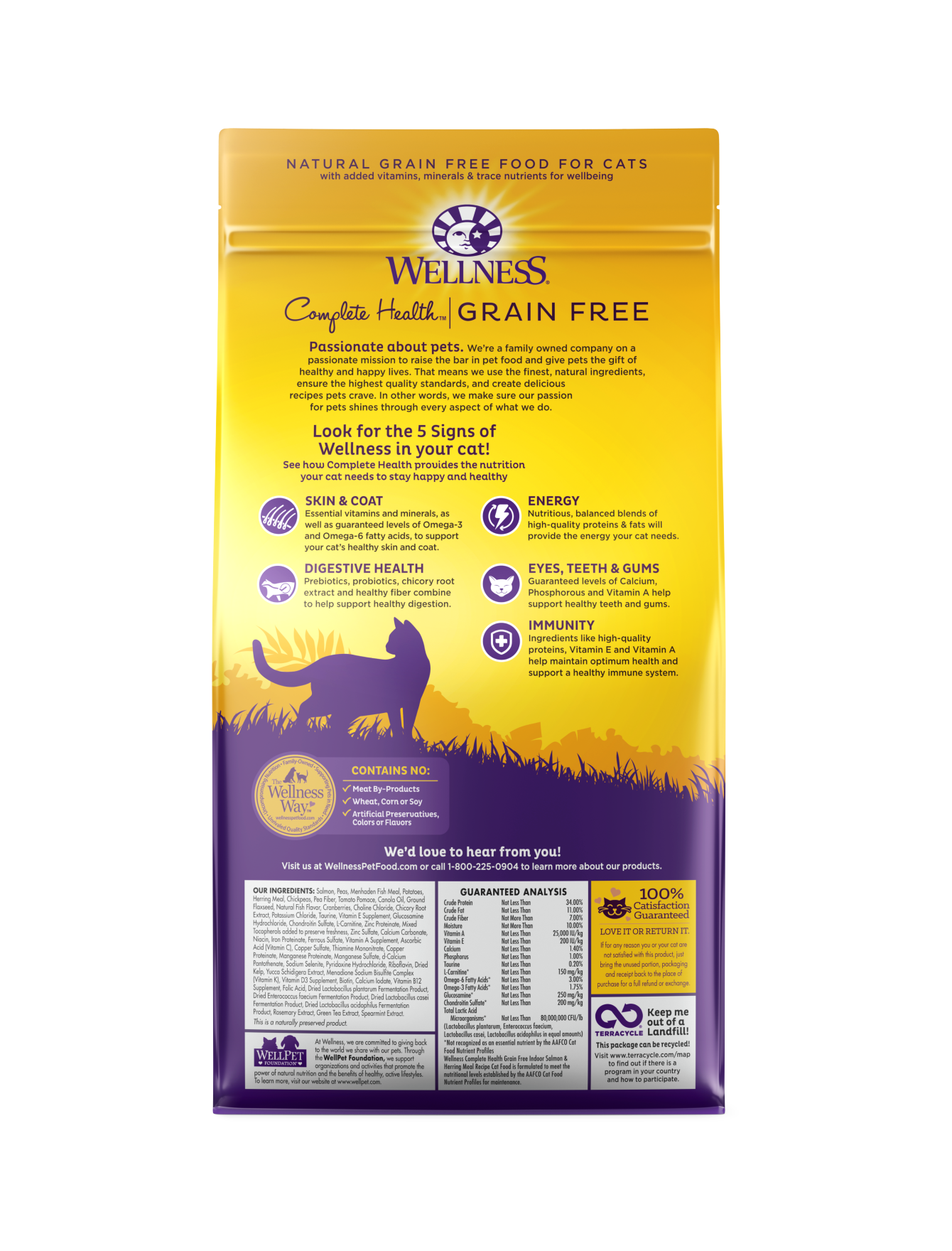 Wellness Cat 2.5kg (5.5lb) Complete Health Grain Free Indoor Salmon & Herring Dry Cat Food image 3