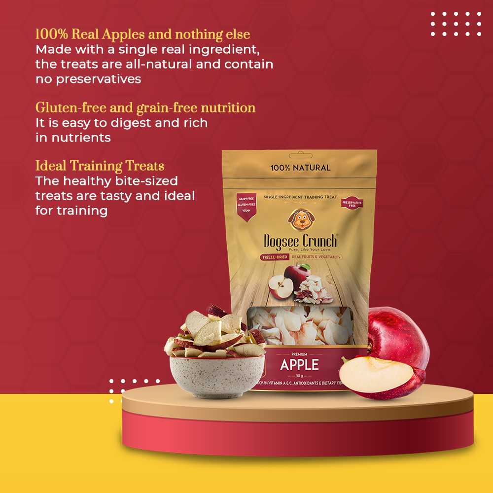 Dogsee Crunch Freeze Dried Apple 10g Dog Treats image 3